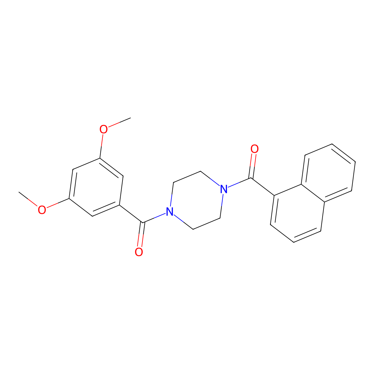 1-(3,5-Dimethoxybenzoyl)-4-(1-naphthoyl)piperazine molecular structure, CAS 333756-25-5