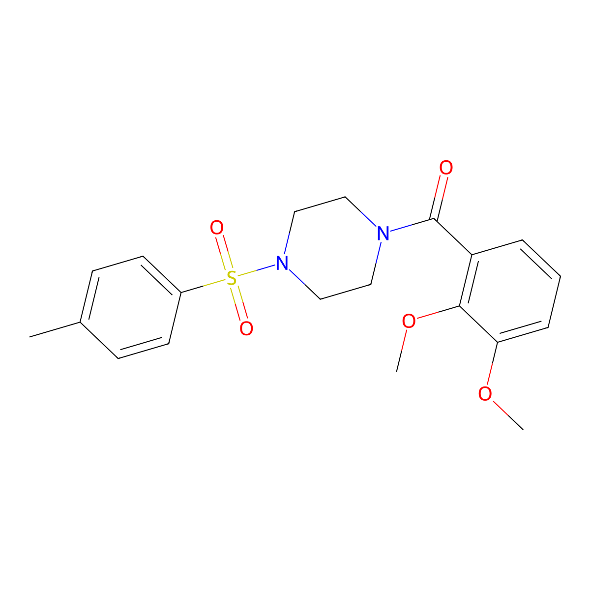 (2,3-Dimethoxy-phenyl)-[4-(toluene-4-sulfonyl)-piperazin-1-yl]-methanone molecular structure, CAS 333756-32-4