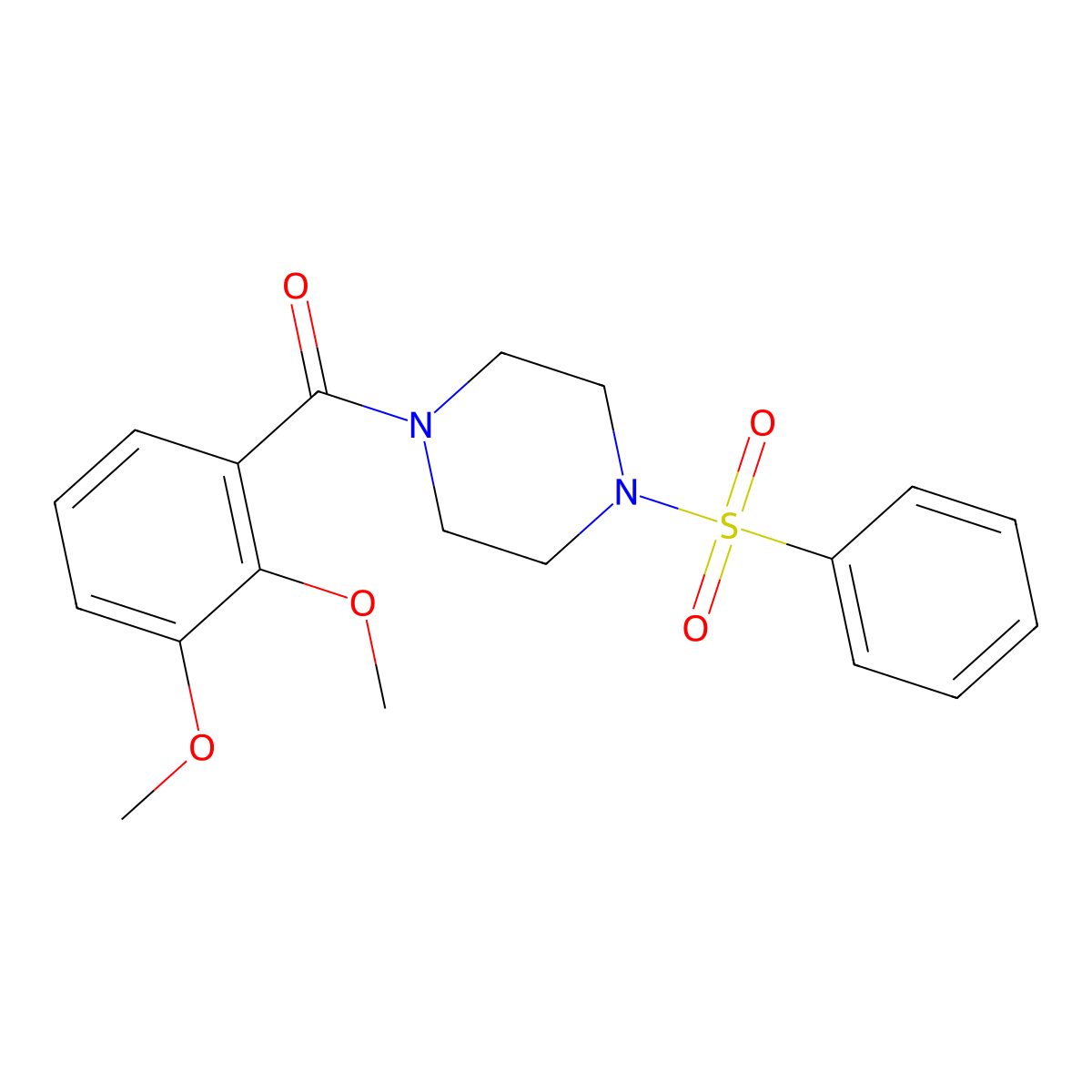 (4-Benzenesulfonyl-piperazin-1-yl)-(2,3-dimethoxy-phenyl)-methanone molecular structure, CAS 333756-38-0