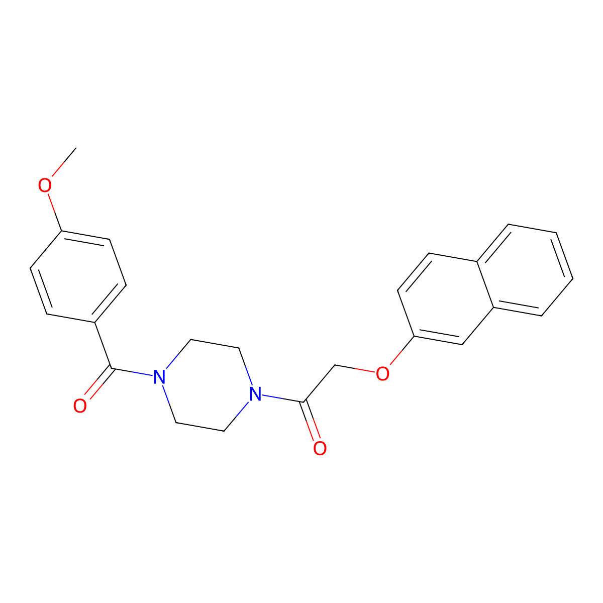 1-{4-[(4-Methoxyphenyl)carbonyl]piperazin-1-yl}-2-(naphthalen-2-yloxy)ethanone molecular structure, CAS 333756-40-4