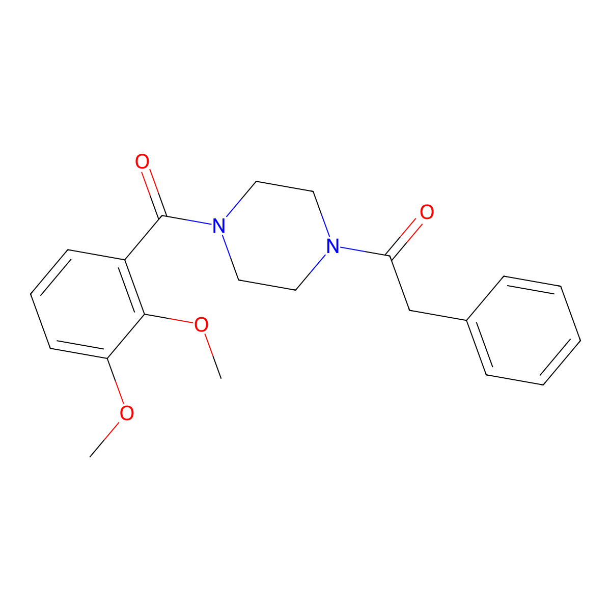 1-(2,3-Dimethoxybenzoyl)-4-(phenylacetyl)piperazine molecular structure, CAS 333756-42-6