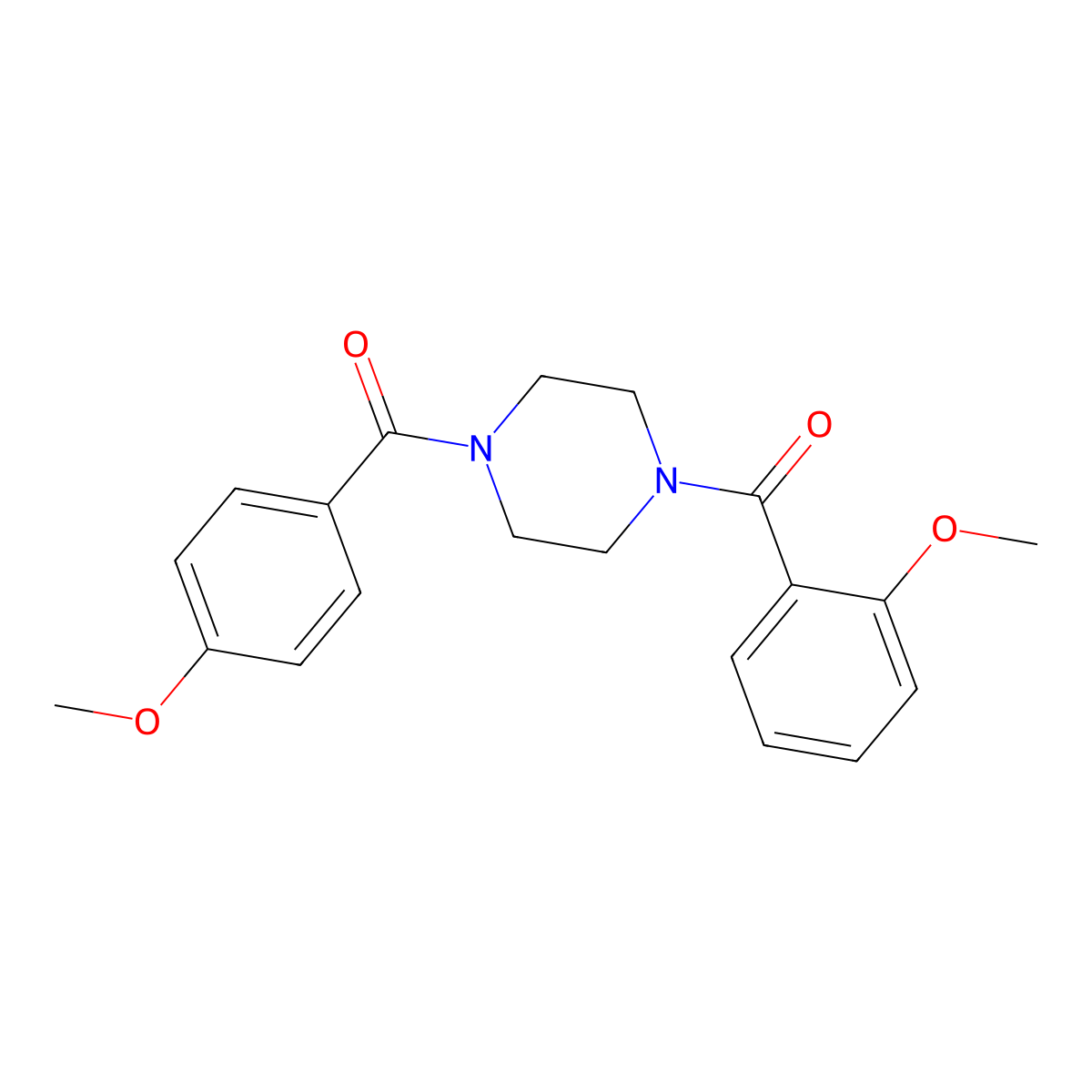 1-(2-Methoxybenzoyl)-4-(4-methoxybenzoyl)piperazine molecular structure, CAS 333756-45-9