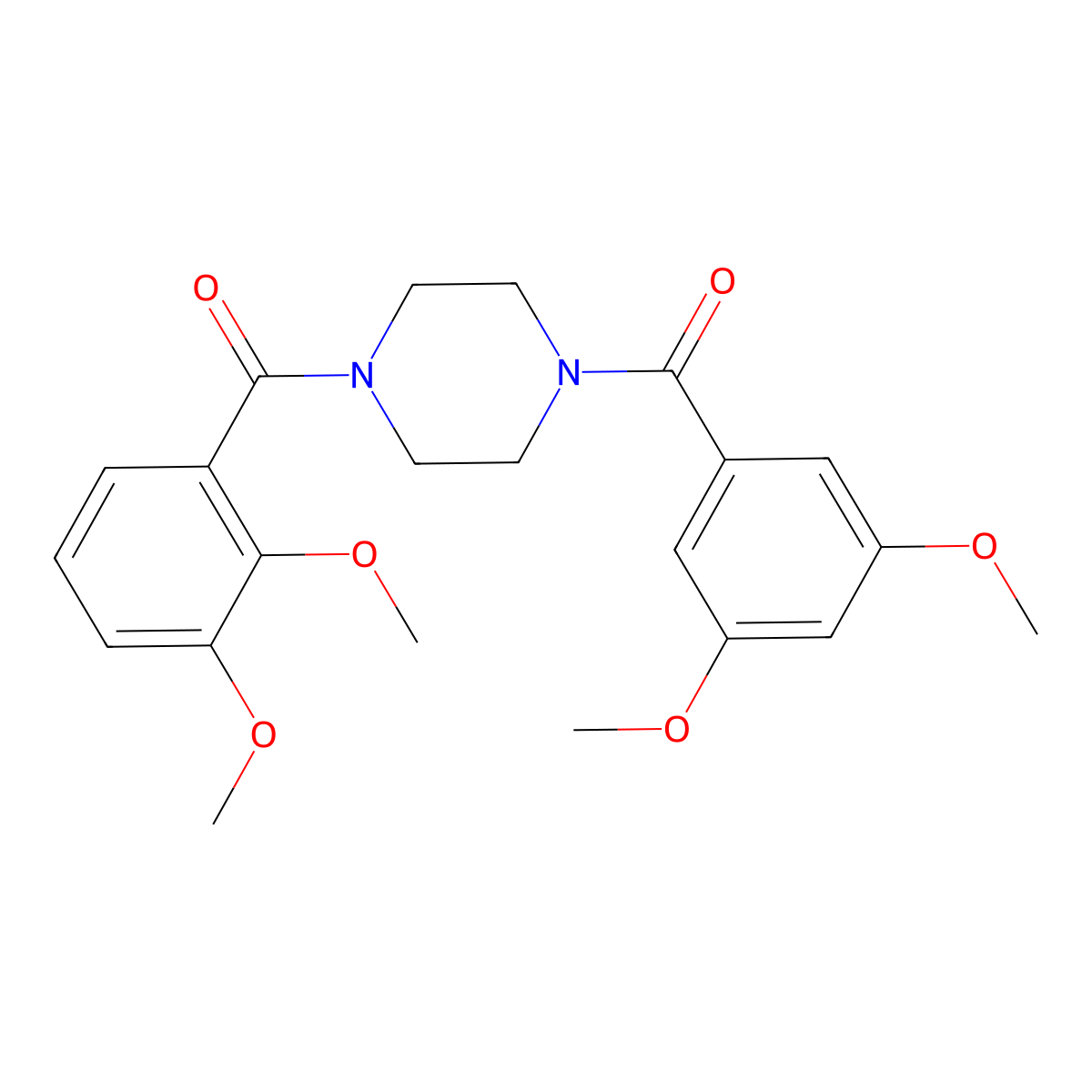 (2,3-Dimethoxyphenyl){4-[(3,5-dimethoxyphenyl)carbonyl]piperazin-1-yl}methanone molecular structure, CAS 333756-46-0