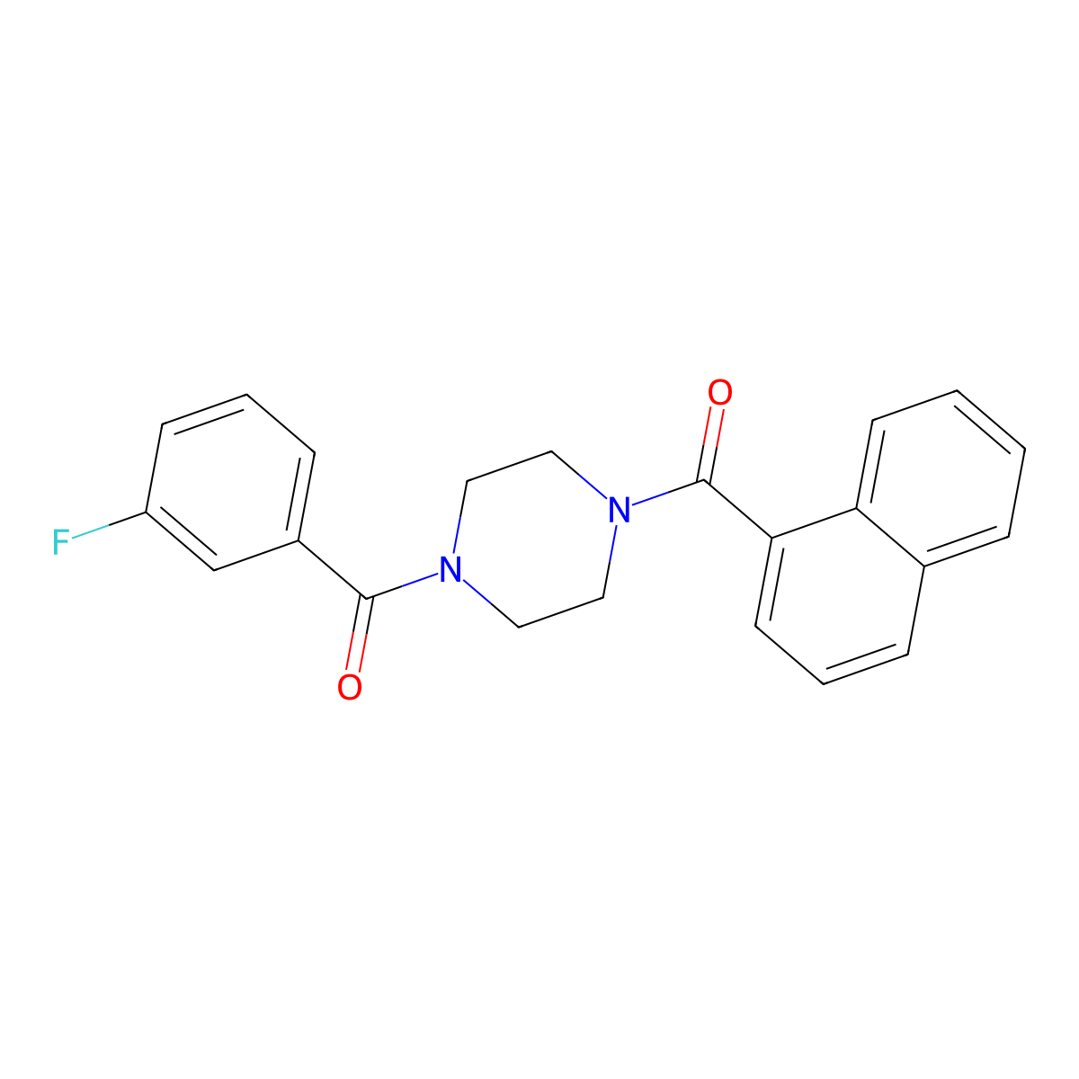 (3-Fluorophenyl)-[4-(naphthalene-1-carbonyl)piperazin-1-yl]methanone molecular structure, CAS 333756-52-8