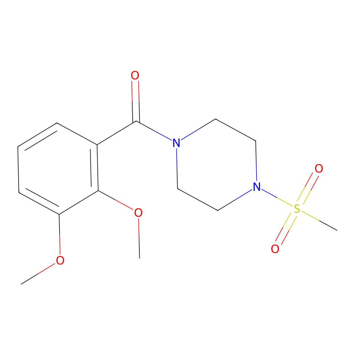 (2,3-Dimethoxyphenyl)-(4-methylsulfonylpiperazin-1-yl)methanone molecular structure, CAS 333756-70-0