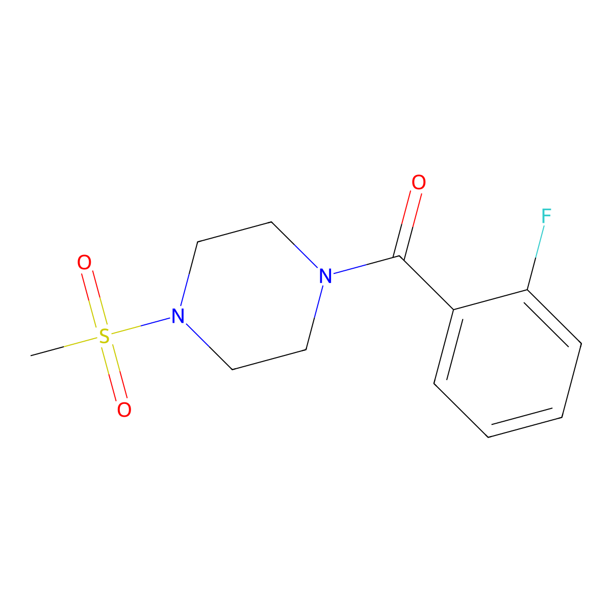 1-(2-Fluorobenzoyl)-4-(methylsulfonyl)piperazine molecular structure, CAS 333756-71-1
