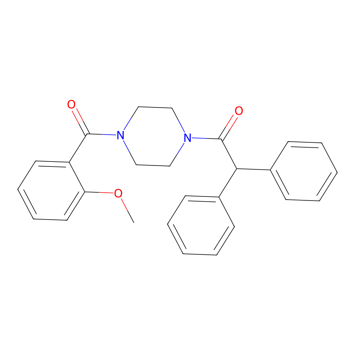 1-(Diphenylacetyl)-4-(2-methoxybenzoyl)piperazine molecular structure, CAS 333756-72-2