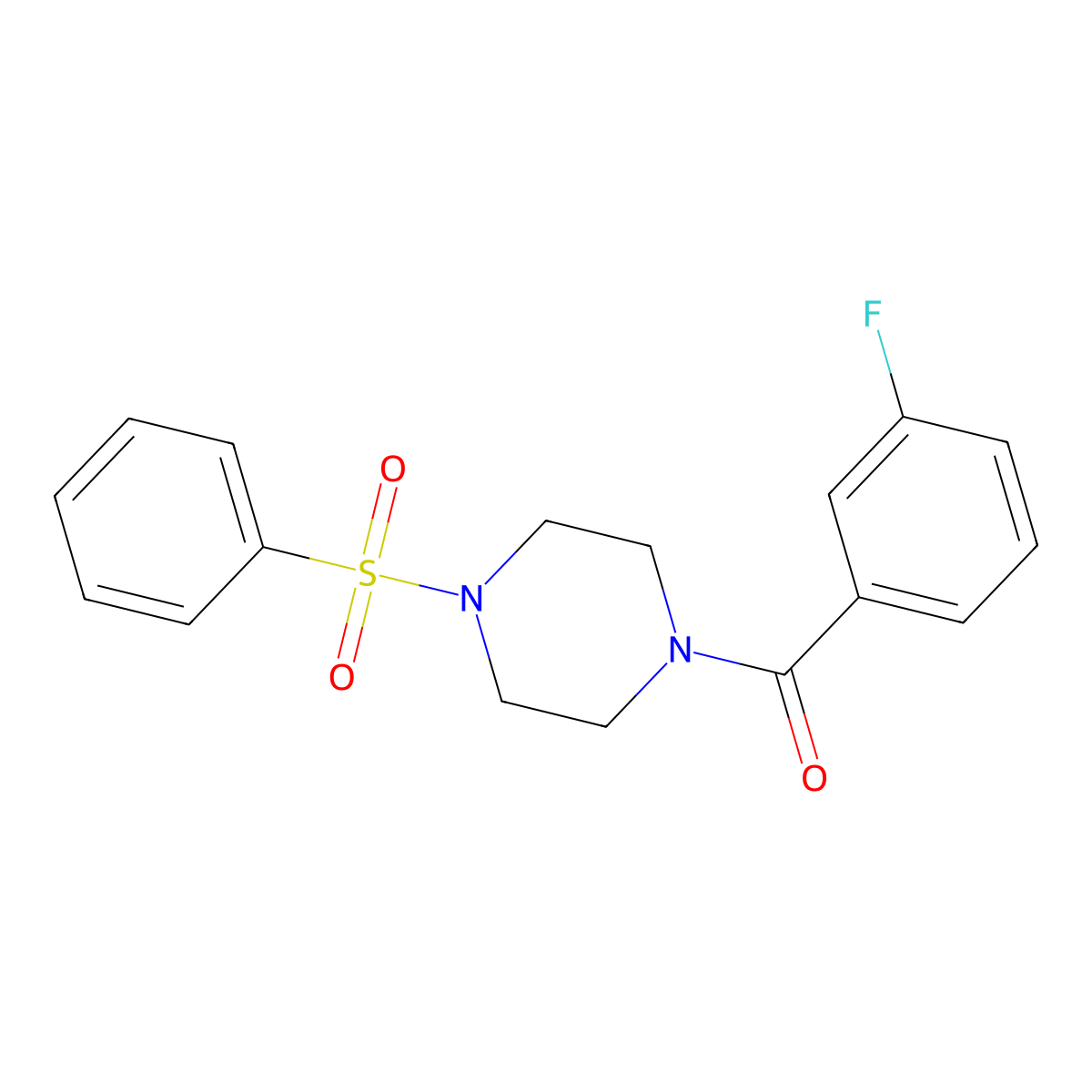 1-(3-Fluorobenzoyl)-4-(phenylsulfonyl)piperazine molecular structure, CAS 333756-73-3