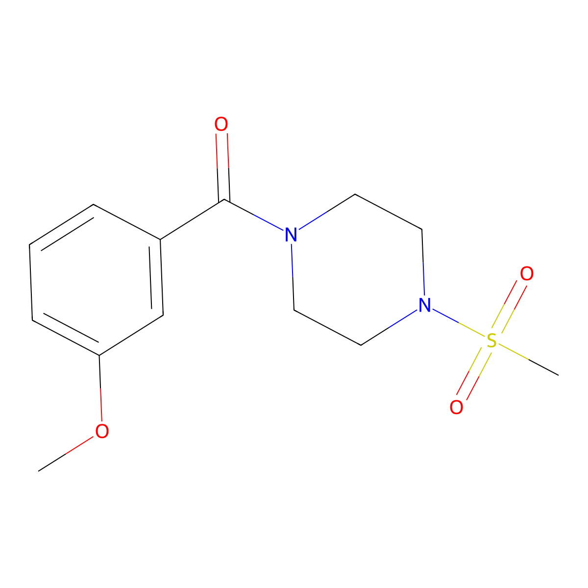 (3-Methoxyphenyl)-(4-methylsulfonylpiperazin-1-yl)methanone molecular structure, CAS 333756-75-5