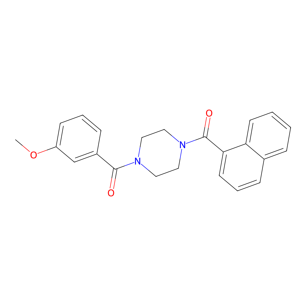 1-(3-Methoxybenzoyl)-4-(1-naphthoyl)piperazine molecular structure, CAS 333756-80-2