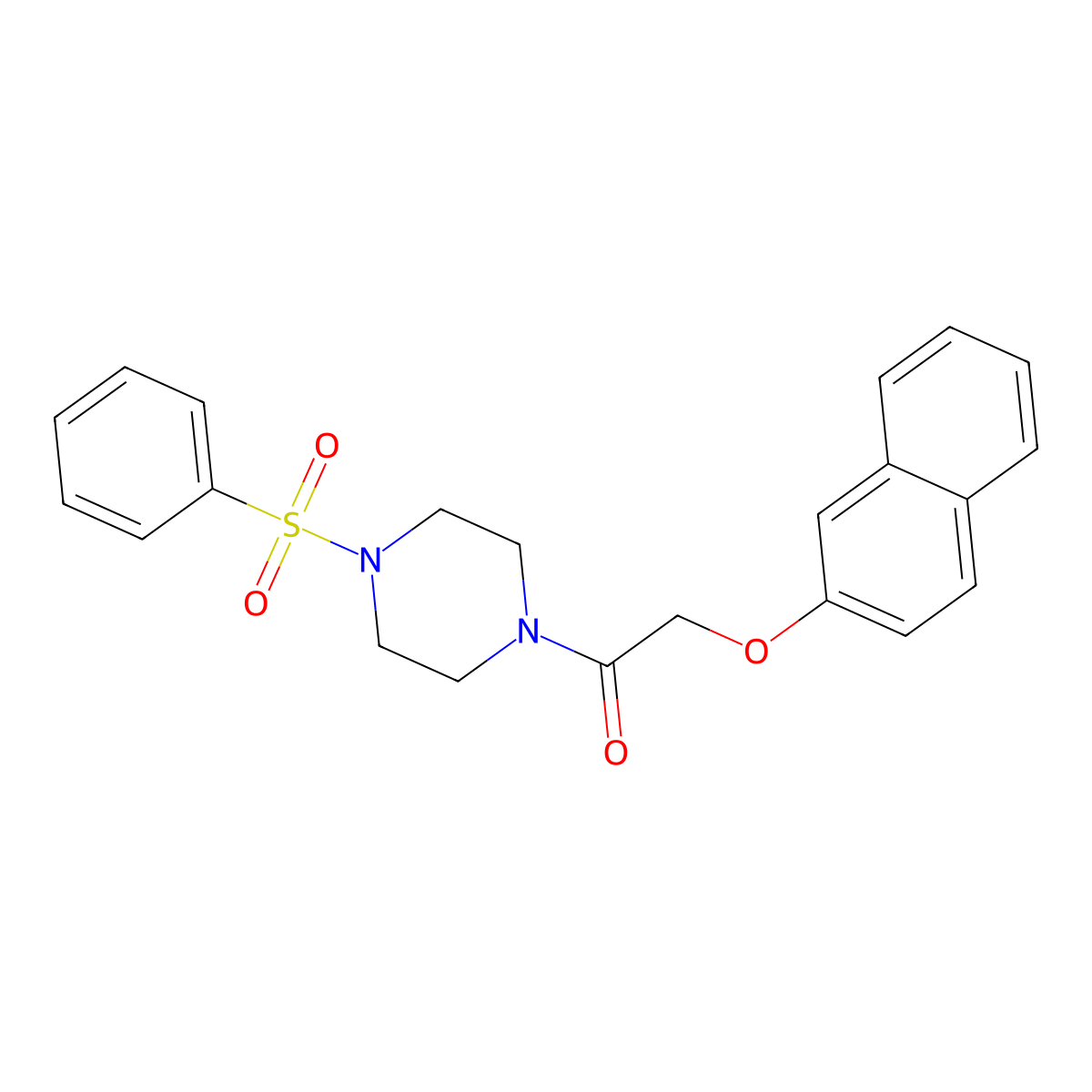 2-(Naphthalen-2-yloxy)-1-[4-(phenylsulfonyl)piperazin-1-yl]ethanone molecular structure, CAS 333756-81-3
