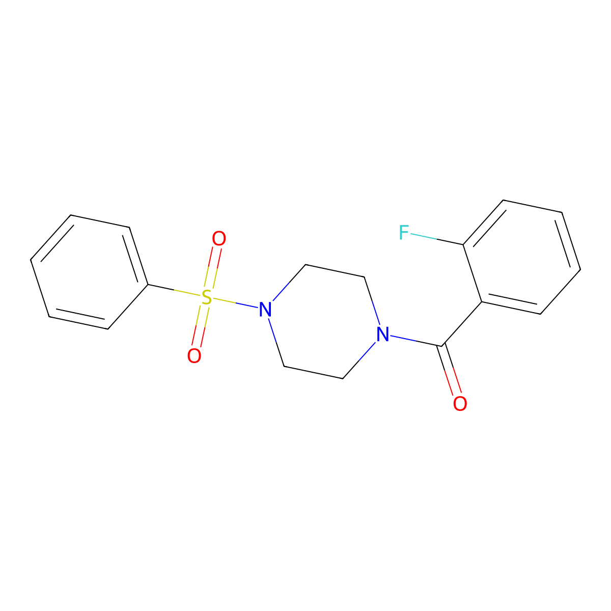 1-(2-Fluorobenzoyl)-4-(phenylsulfonyl)piperazine molecular structure, CAS 333756-88-0
