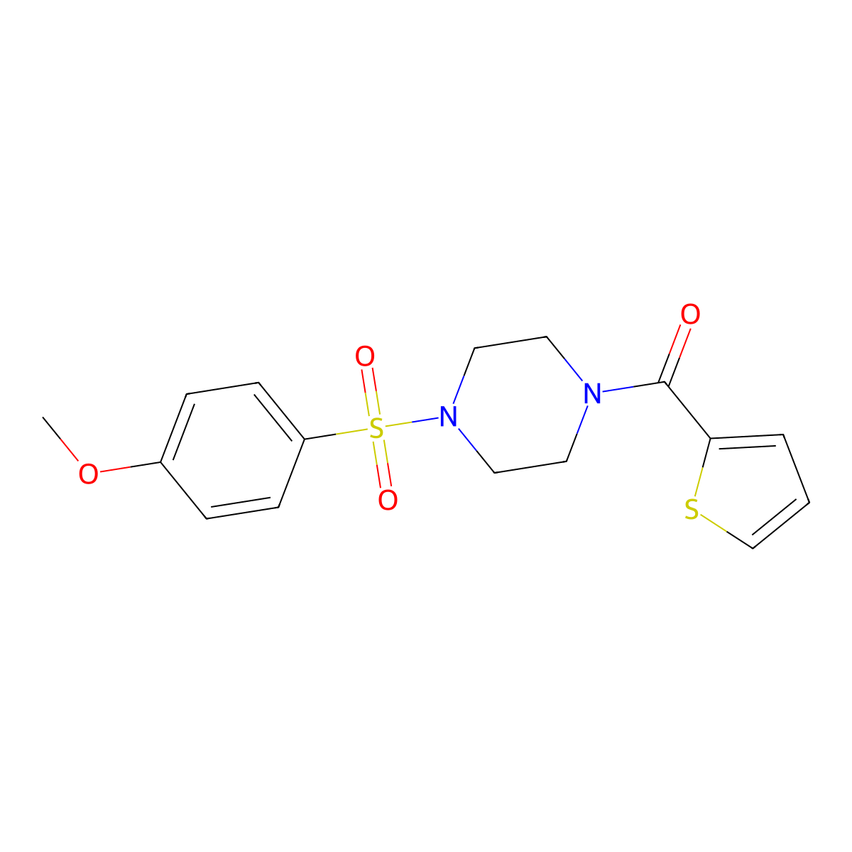 [4-(4-Methoxy-benzenesulfonyl)-piperazin-1-yl]-thiophen-2-yl-methanone molecular structure, CAS 333756-92-6