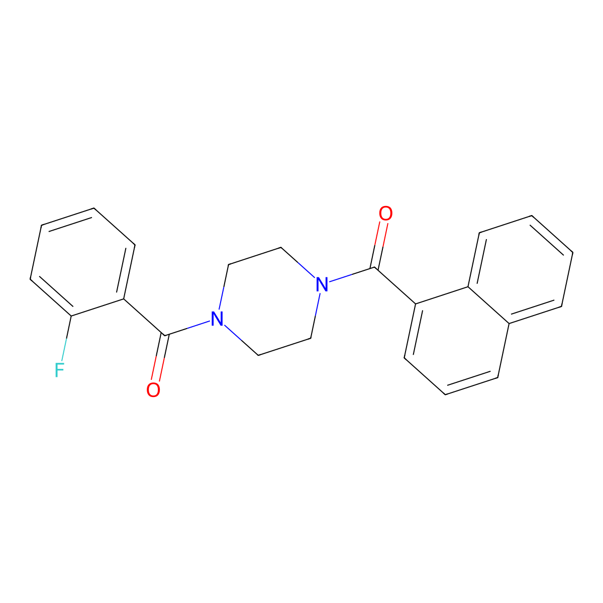 1-(2-Fluorobenzoyl)-4-(1-naphthoyl)piperazine molecular structure, CAS 333756-94-8