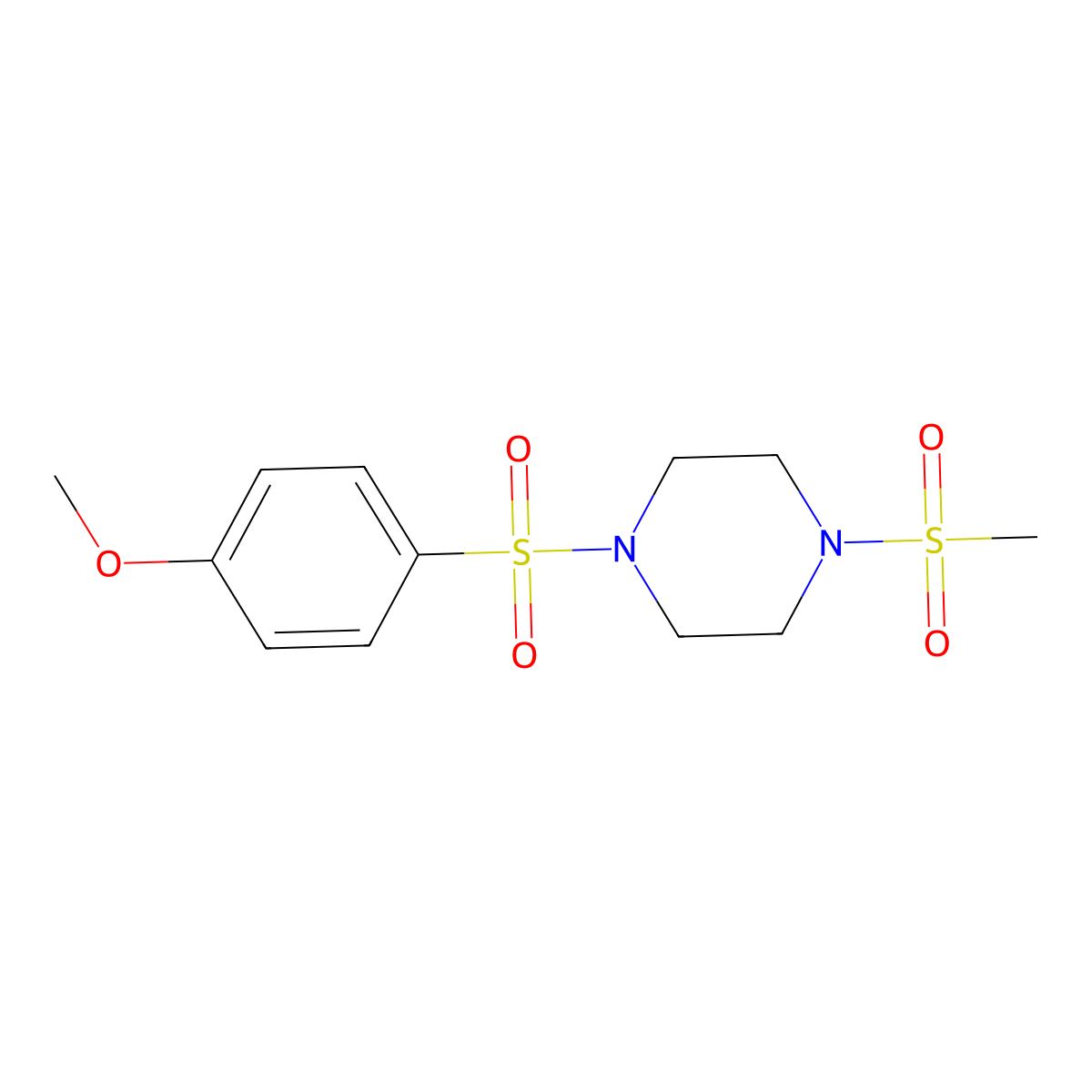 1-[(4-Methoxyphenyl)sulfonyl]-4-(methylsulfonyl)piperazine molecular structure, CAS 333756-96-0