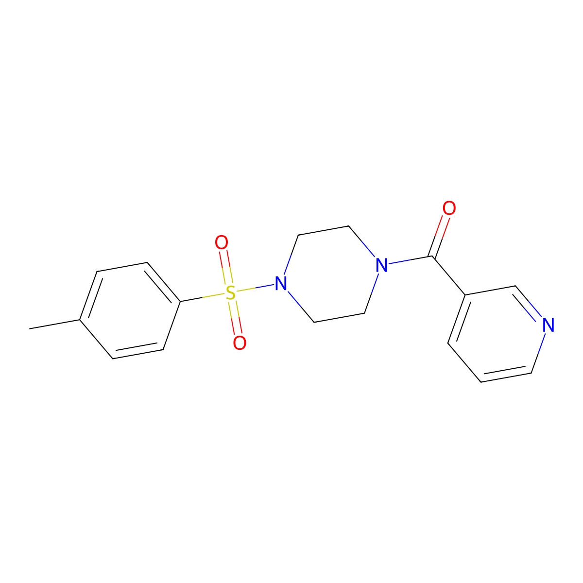 [4-(4-Methylphenyl)sulfonylpiperazin-1-yl]-pyridin-3-ylmethanone molecular structure, CAS 333757-01-0