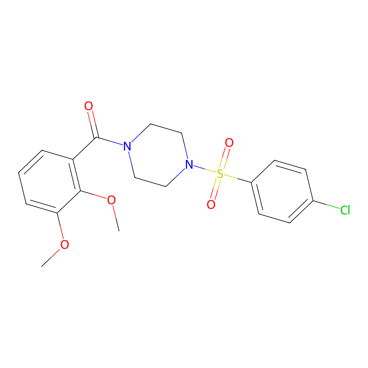 [4-(4-Chloro-benzenesulfonyl)-piperazin-1-yl]-(2,3-dimethoxy-phenyl)-methanone molecular structure, CAS 333757-05-4