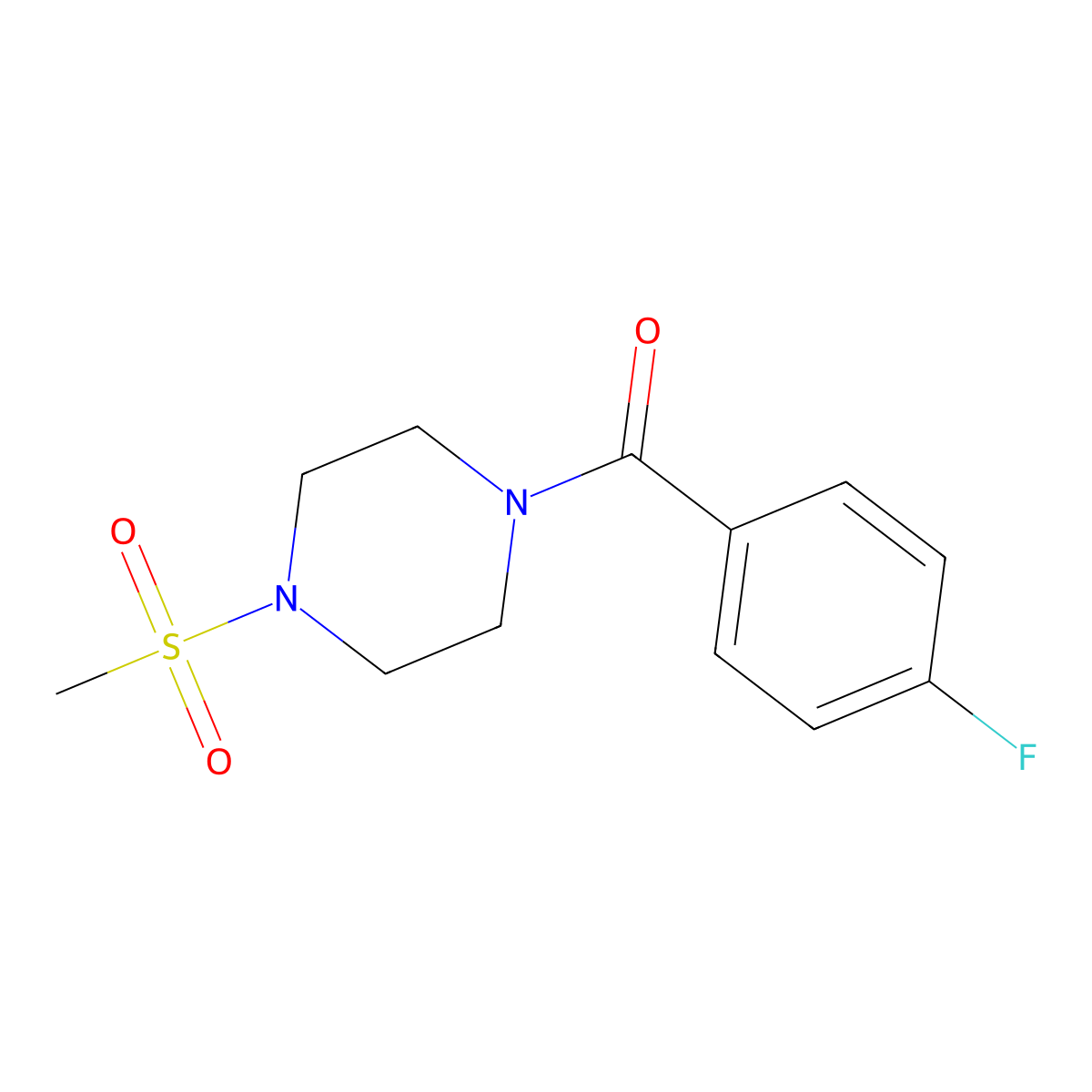 (4-Fluorophenyl)-(4-methylsulfonylpiperazin-1-yl)methanone molecular structure, CAS 333757-06-5