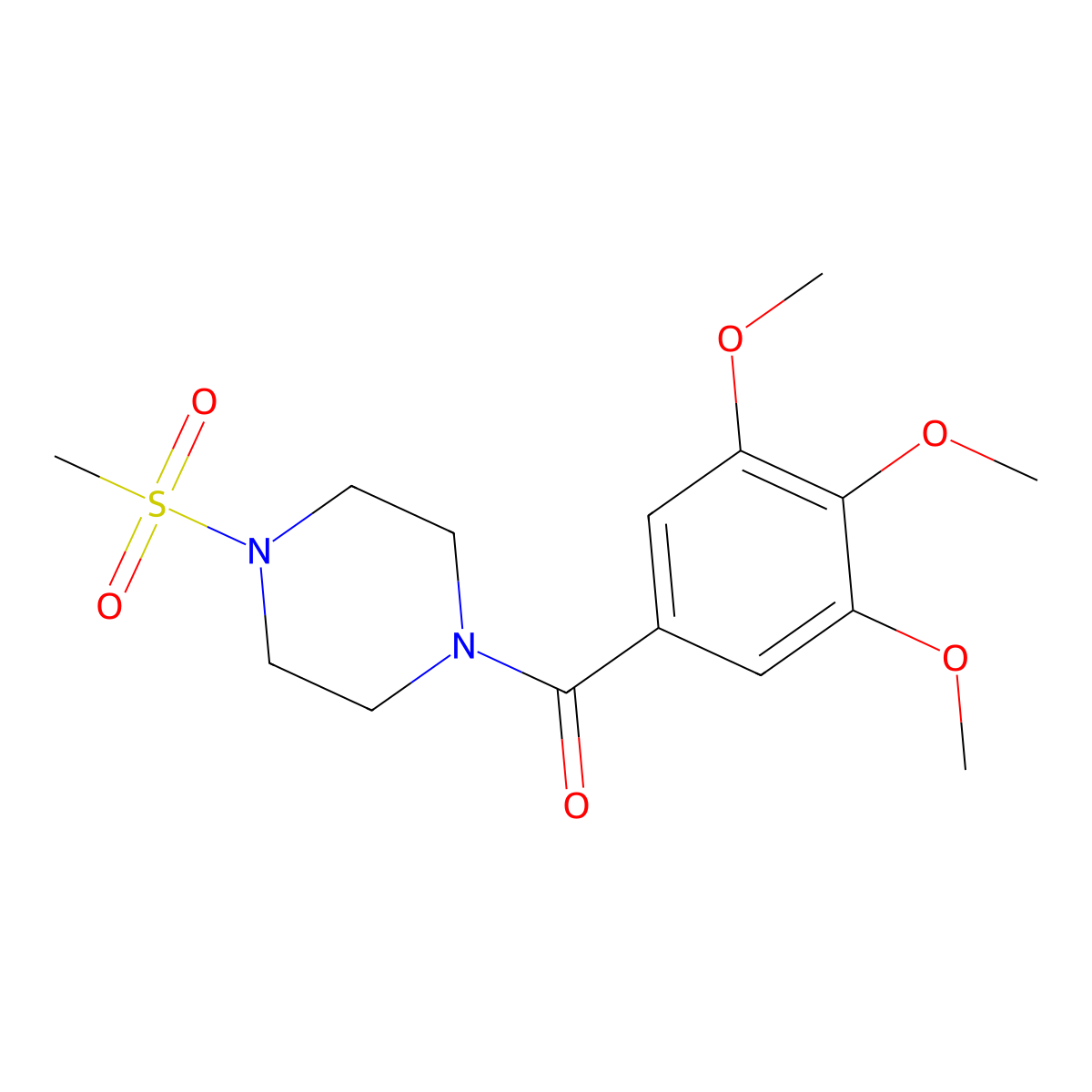 1-(Methylsulfonyl)-4-(3,4,5-trimethoxybenzoyl)piperazine molecular structure, CAS 333757-08-7