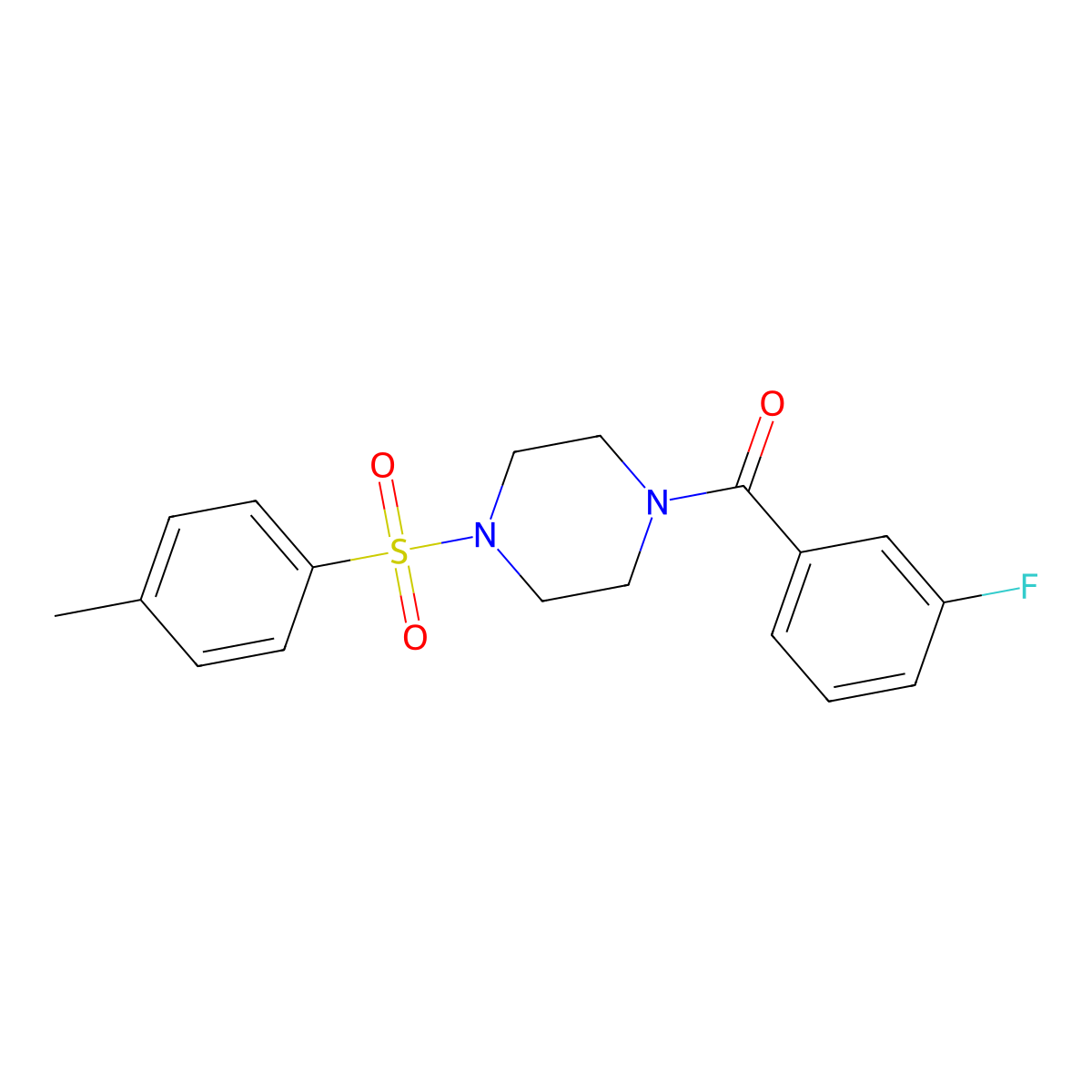 1-(3-Fluorobenzoyl)-4-[(4-methylphenyl)sulfonyl]piperazine molecular structure, CAS 333757-10-1