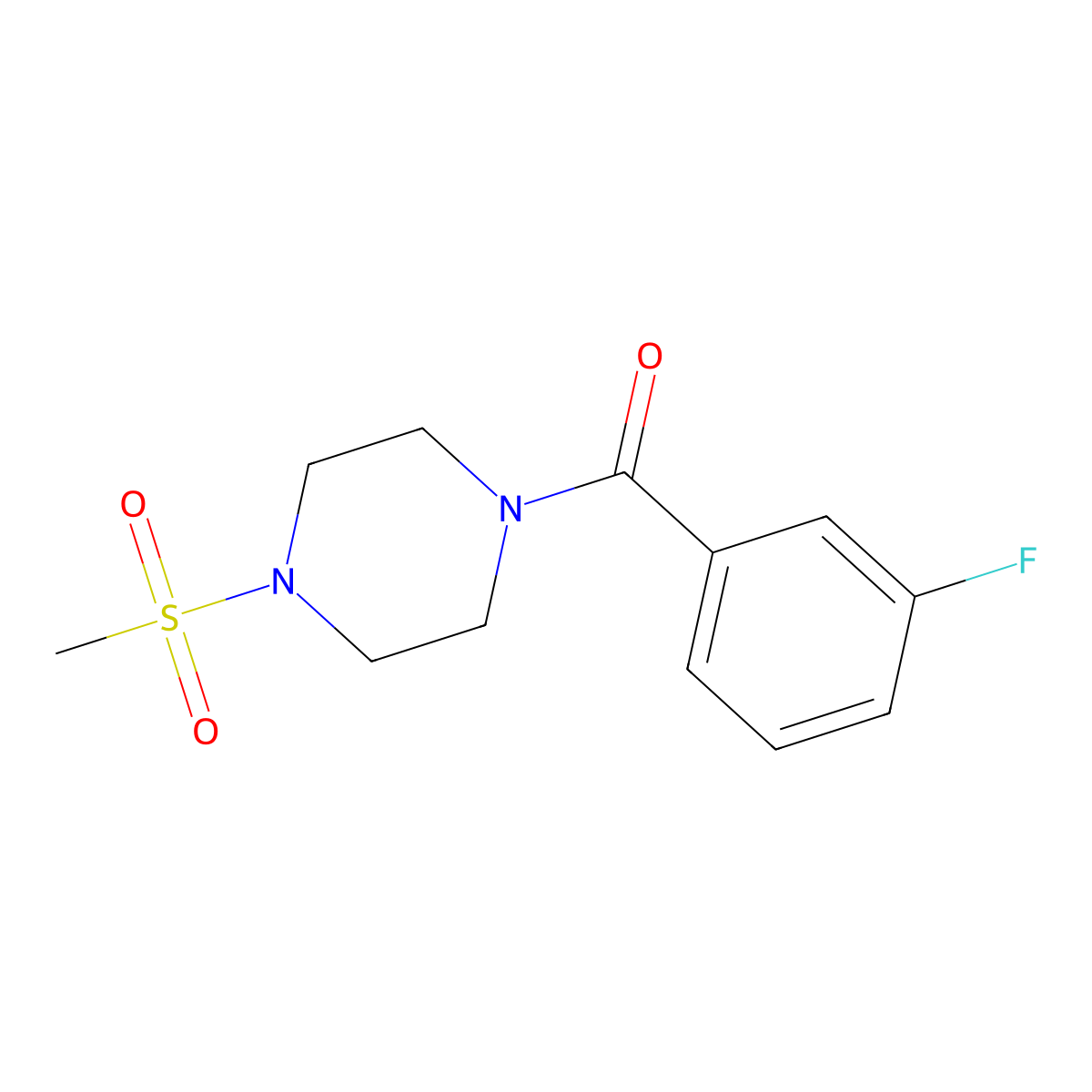 1-(3-Fluorobenzoyl)-4-(methylsulfonyl)piperazine molecular structure, CAS 333757-11-2