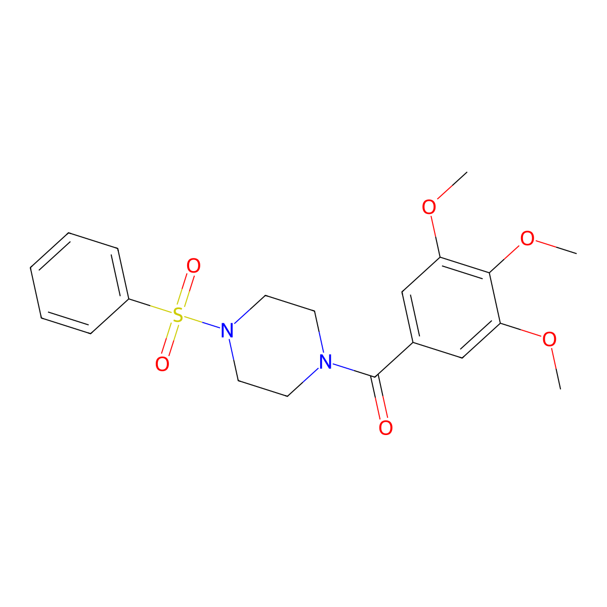 (4-(Phenylsulfonyl)piperazin-1-yl)(3,4,5-trimethoxyphenyl)methanone molecular structure, CAS 333757-12-3