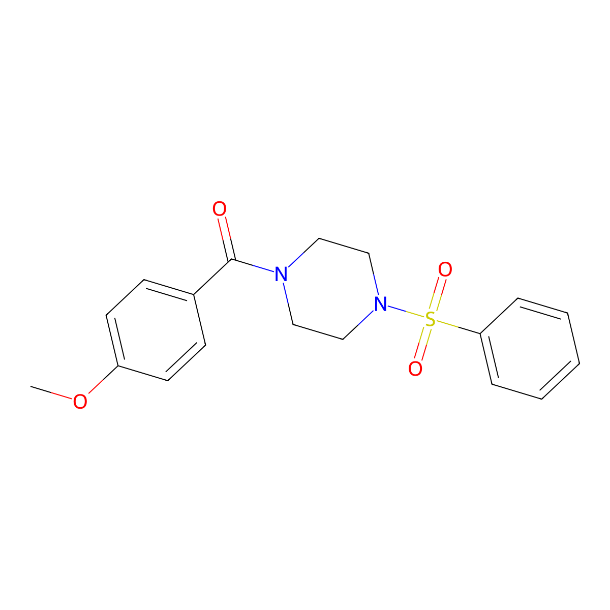 (4-Benzenesulfonyl-piperazin-1-yl)-(4-methoxy-phenyl)-methanone molecular structure, CAS 333757-18-9
