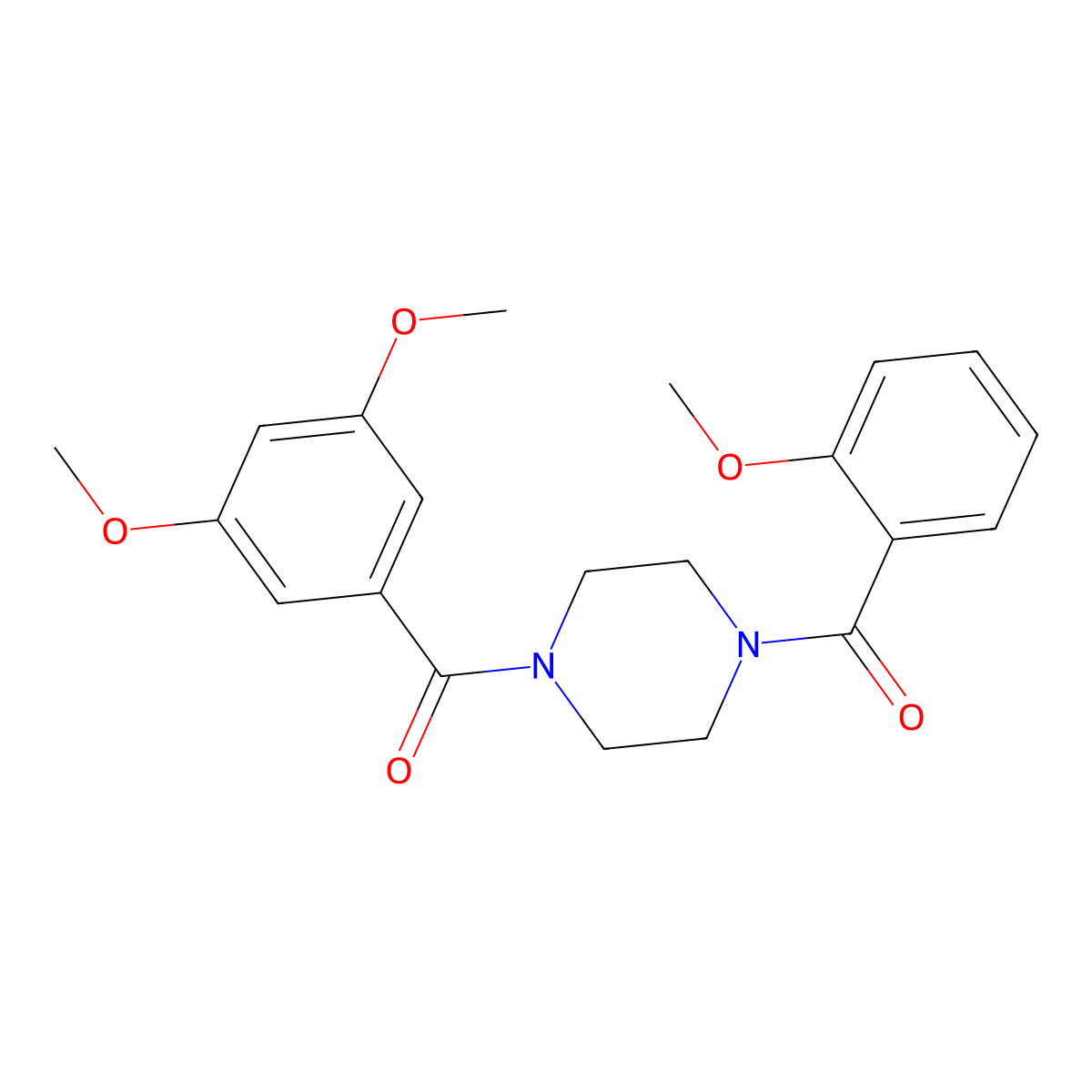 1-(3,5-Dimethoxybenzoyl)-4-(2-methoxybenzoyl)piperazine molecular structure, CAS 333757-19-0