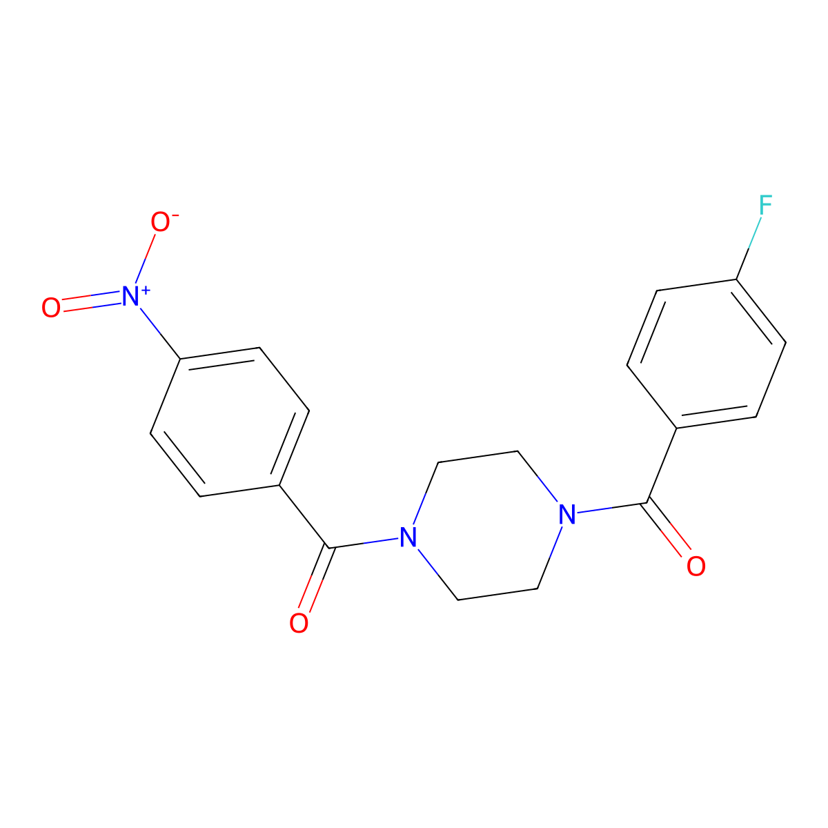 (4-Fluorophenyl){4-[(4-nitrophenyl)carbonyl]piperazin-1-yl}methanone molecular structure, CAS 333757-21-4
