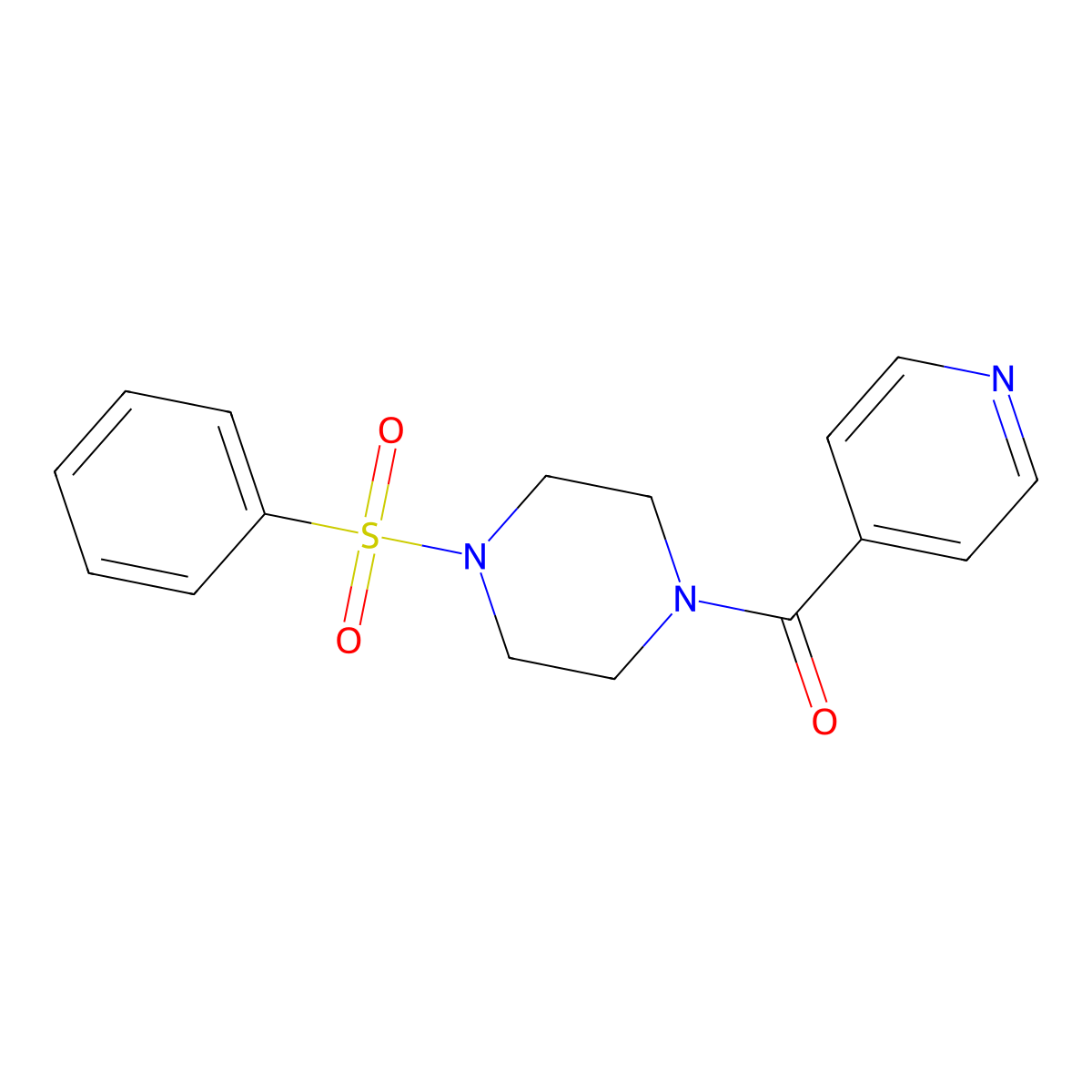 1-Isonicotinoyl-4-(phenylsulfonyl)piperazine molecular structure, CAS 333757-23-6