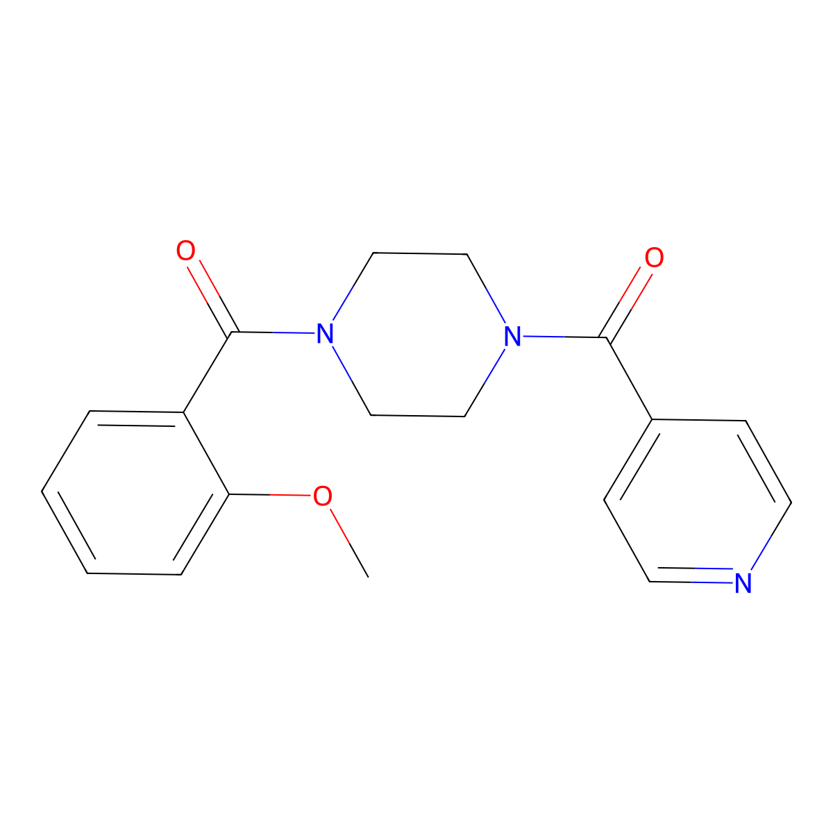 1-Isonicotinoyl-4-(2-methoxybenzoyl)piperazine molecular structure, CAS 333757-24-7