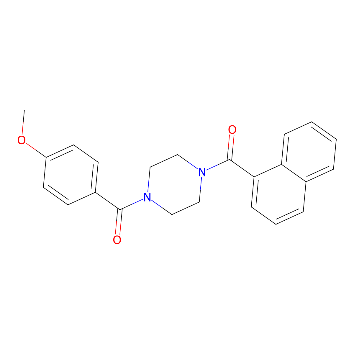 1-(4-Methoxybenzoyl)-4-(1-naphthoyl)piperazine molecular structure, CAS 333757-37-2