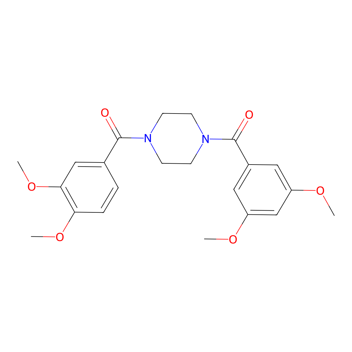1-(3,4-Dimethoxybenzoyl)-4-(3,5-dimethoxybenzoyl)piperazine molecular structure, CAS 333757-38-3