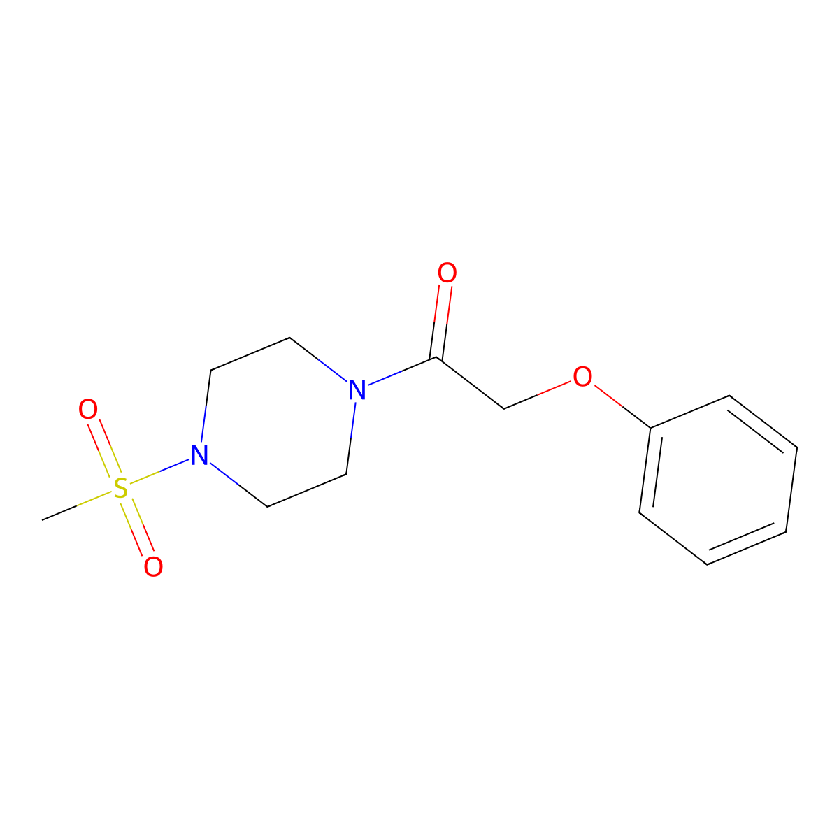 1-(4-Methylsulfonylpiperazin-1-yl)-2-phenoxyethanone molecular structure, CAS 333757-41-8