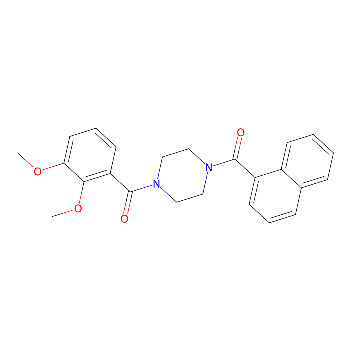 1-(2,3-Dimethoxybenzoyl)-4-(1-naphthoyl)piperazine molecular structure, CAS 333757-42-9