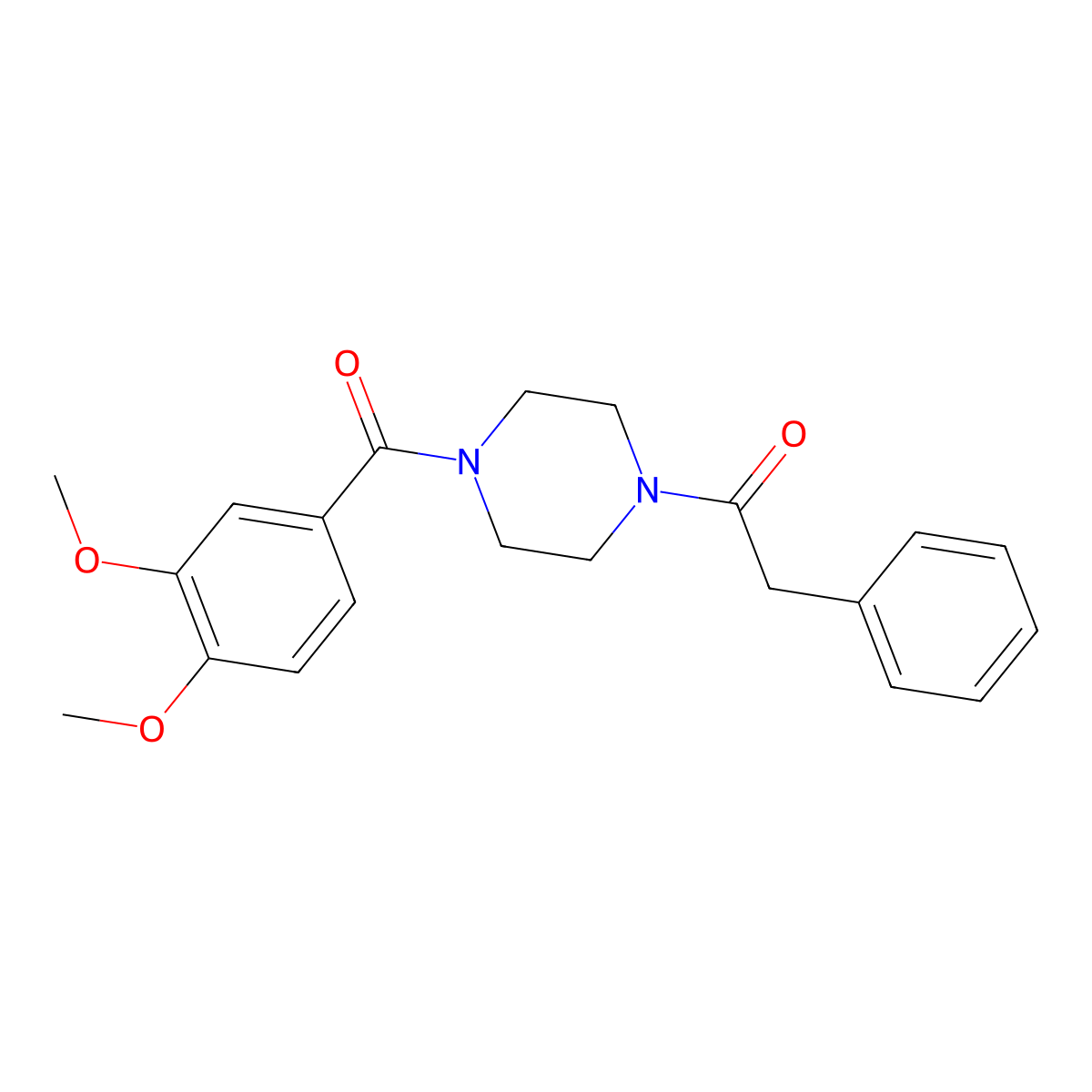 1-[4-(3,4-Dimethoxybenzoyl)piperazin-1-yl]-2-phenylethanone molecular structure, CAS 333757-47-4