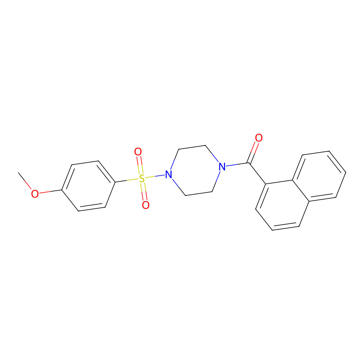 Methyl 4-{[4-(1-naphthoyl)-1-piperazinyl]sulfonyl}phenyl ether molecular structure, CAS 333757-49-6