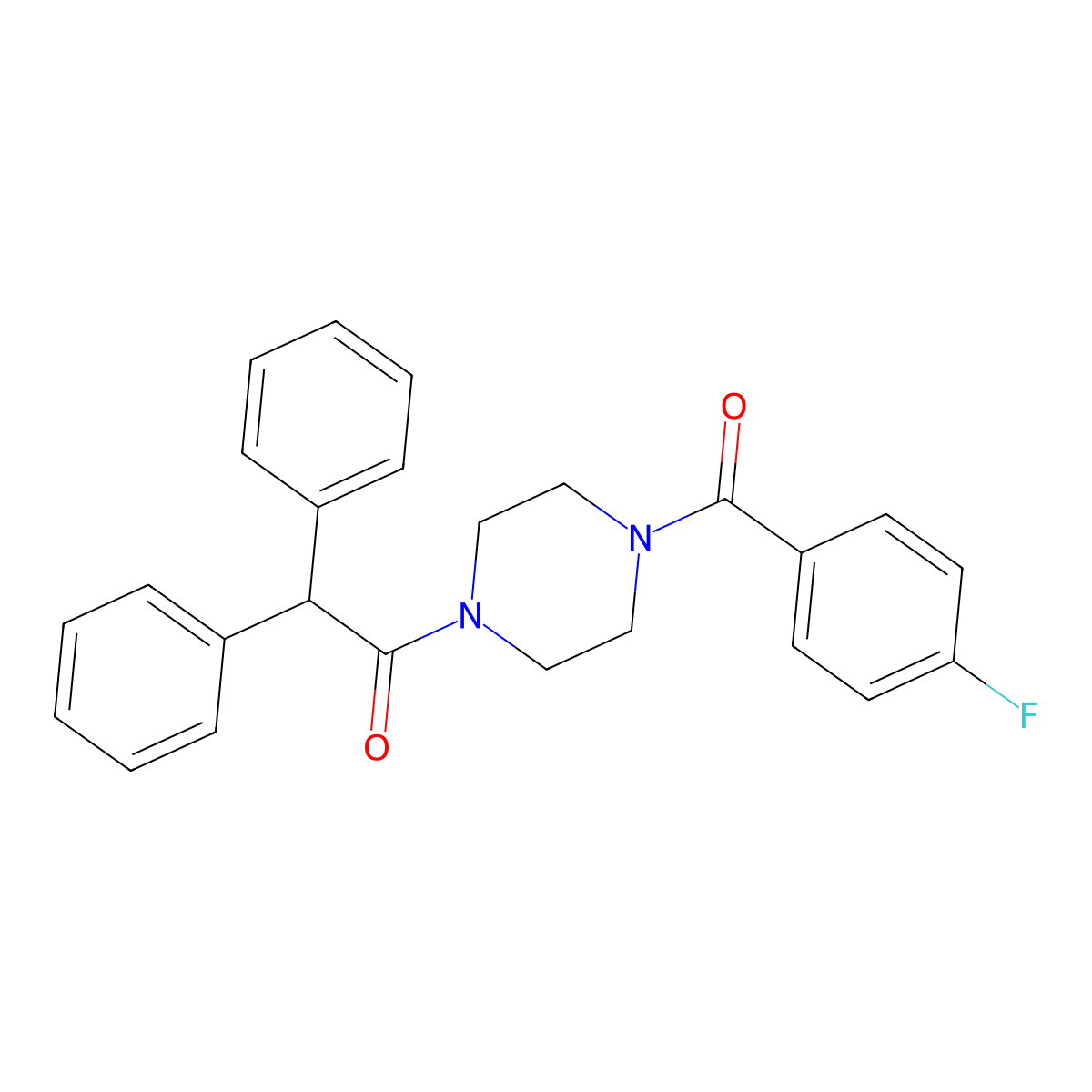 1-(Diphenylacetyl)-4-(4-fluorobenzoyl)piperazine molecular structure, CAS 333757-53-2