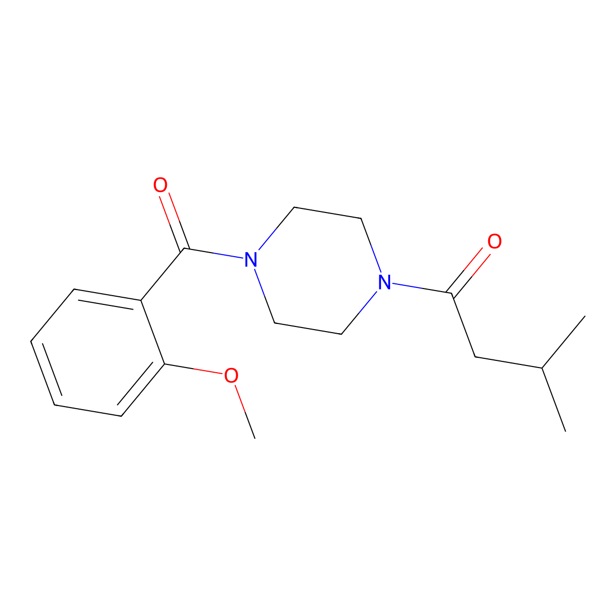1-[4-(2-Methoxybenzoyl)piperazin-1-yl]-3-methylbutan-1-one molecular structure, CAS 333757-55-4