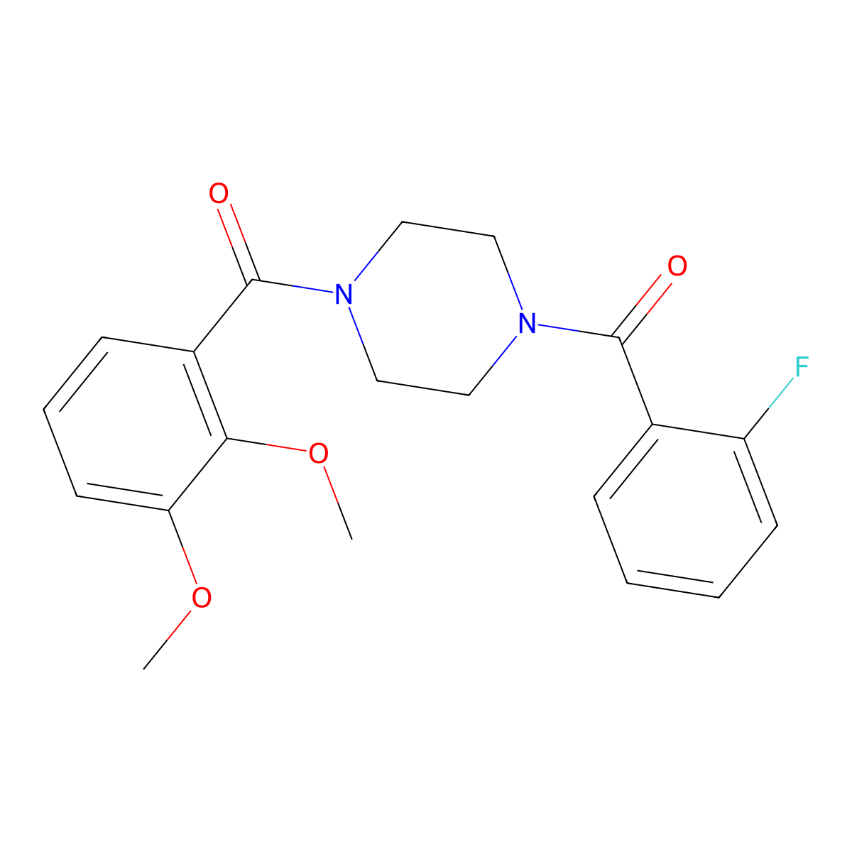 1-(2,3-Dimethoxybenzoyl)-4-(2-fluorobenzoyl)piperazine molecular structure, CAS 333757-61-2