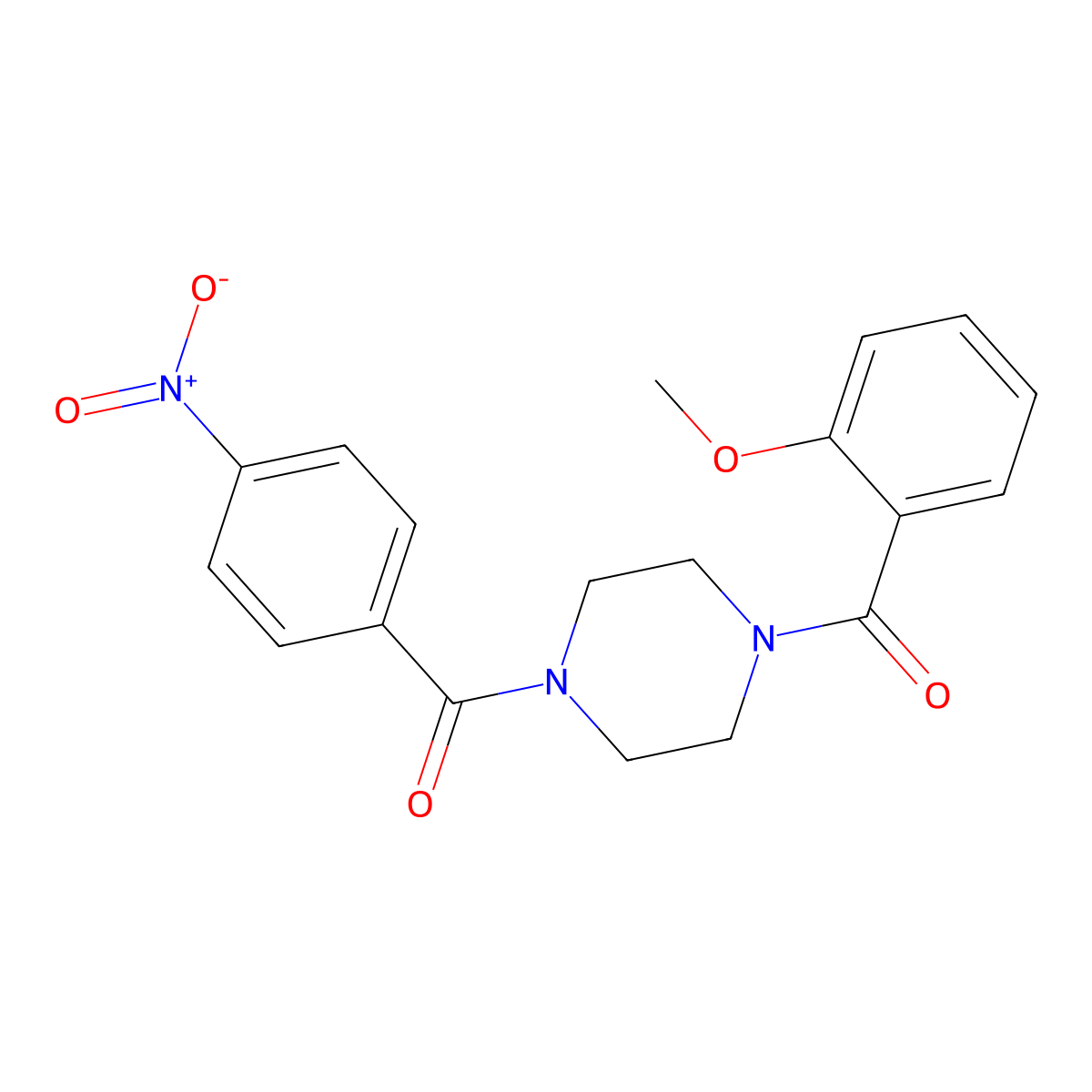(2-Methoxyphenyl){4-[(4-nitrophenyl)carbonyl]piperazin-1-yl}methanone molecular structure, CAS 333757-66-7