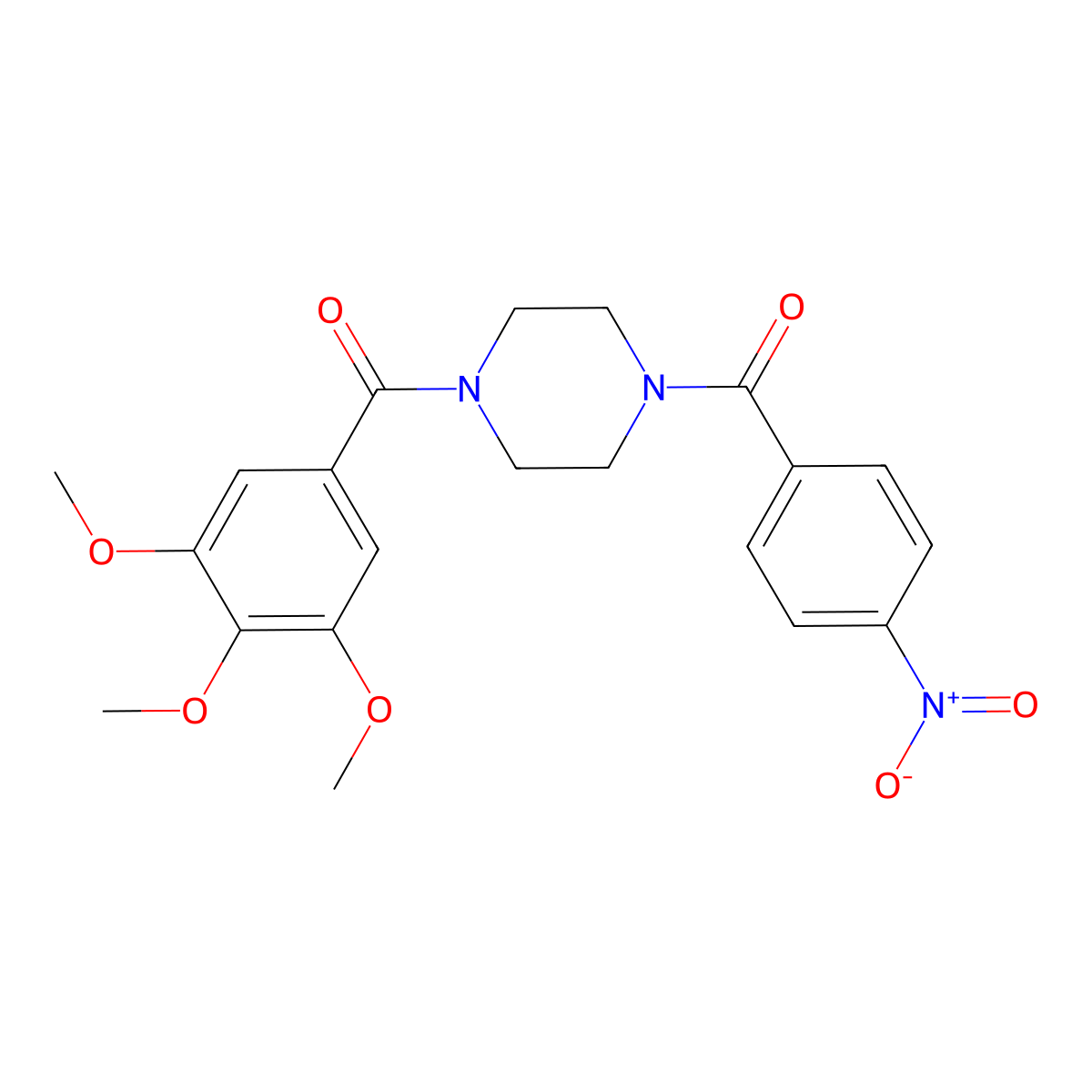 (4-Nitrophenyl){4-[(3,4,5-trimethoxyphenyl)carbonyl]piperazin-1-yl}methanone molecular structure, CAS 333757-74-7