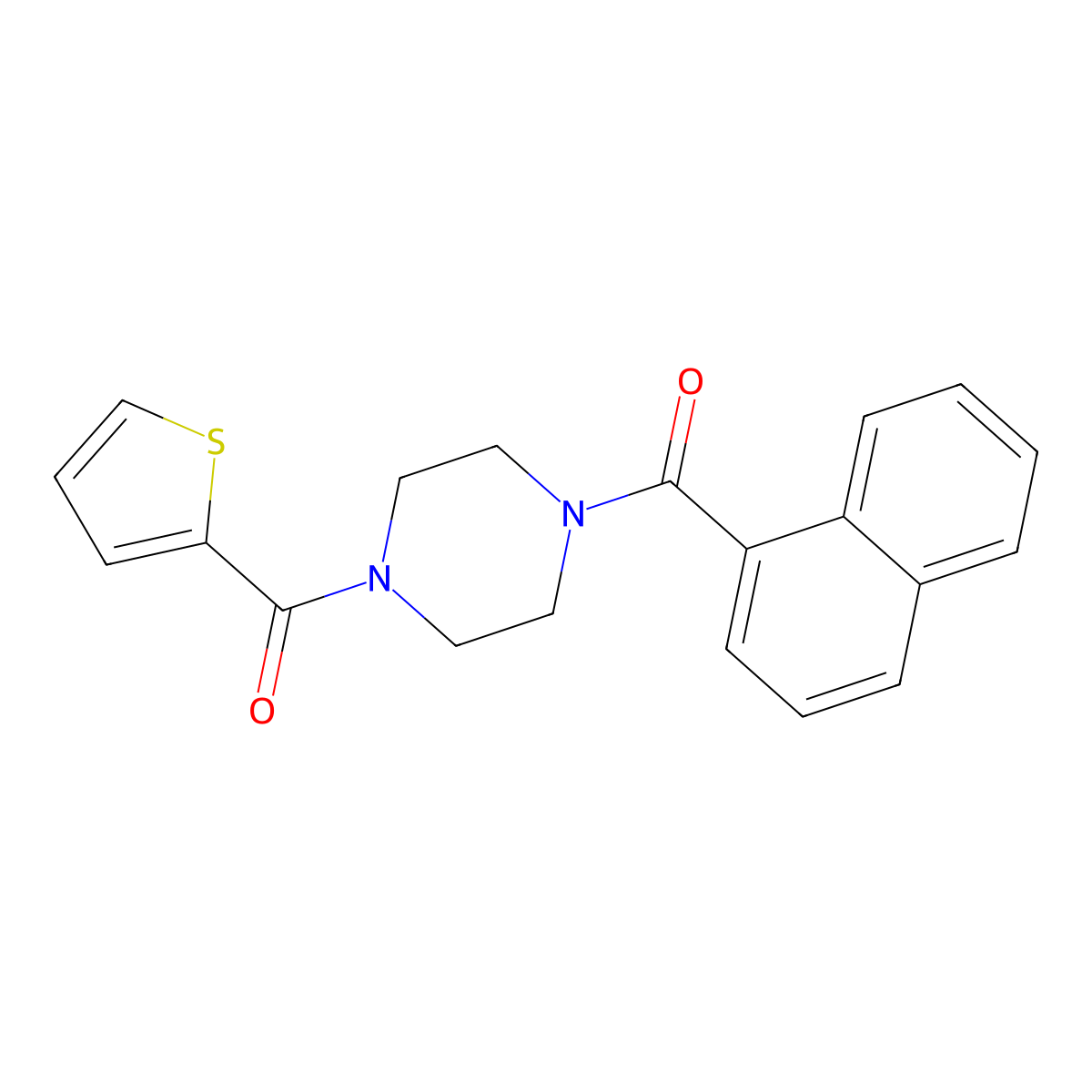 Naphthyl 4-(2-thienylcarbonyl)piperazinyl ketone molecular structure, CAS 333757-76-9