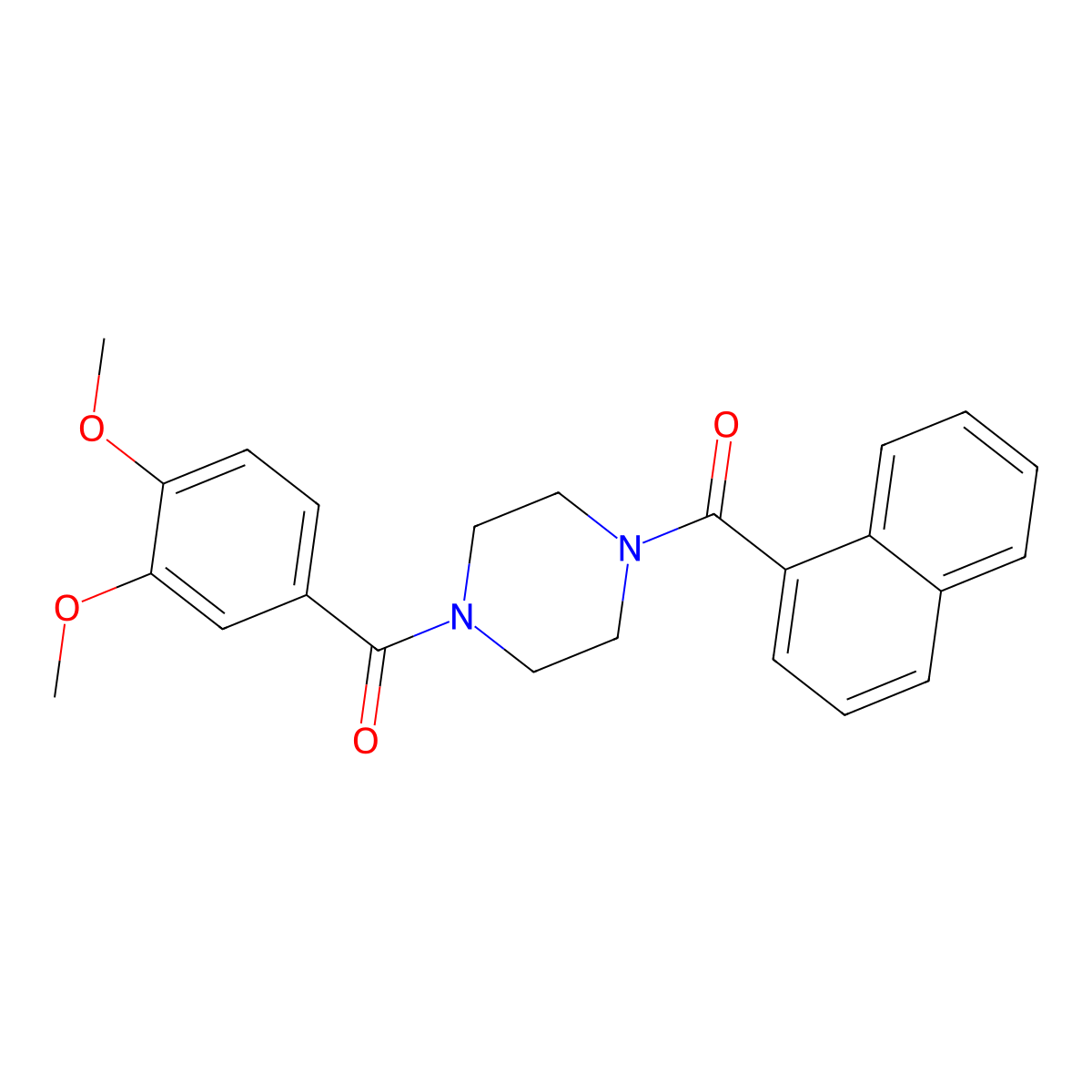 1-(3,4-Dimethoxybenzoyl)-4-(1-naphthoyl)piperazine molecular structure, CAS 333757-81-6