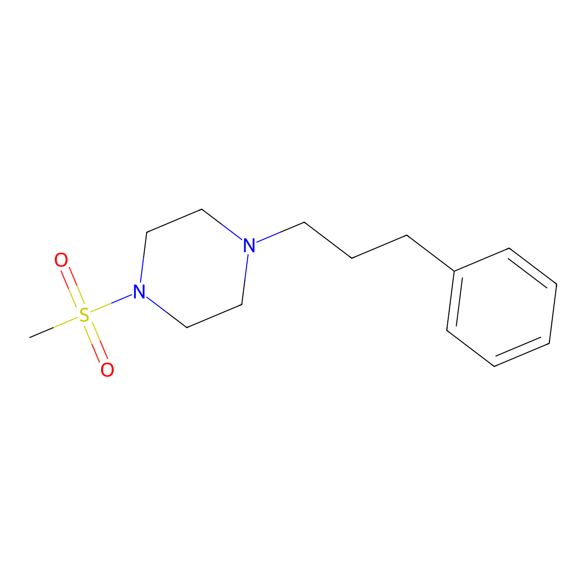 1-(Methylsulfonyl)-4-(3-phenylpropyl)piperazine molecular structure, CAS 333757-89-4