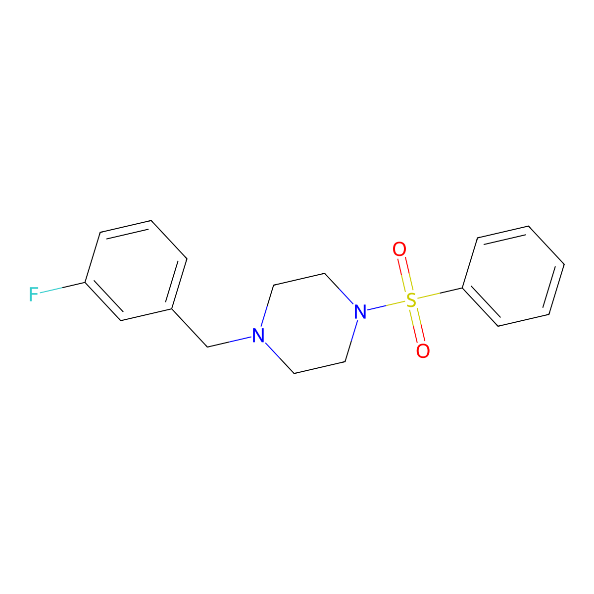 1-(3-Fluorobenzyl)-4-(phenylsulfonyl)piperazine molecular structure, CAS 333757-90-7