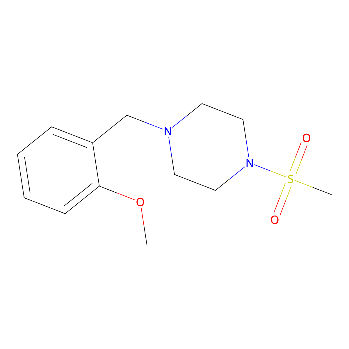 1-(2-Methoxybenzyl)-4-(methylsulfonyl)piperazine molecular structure, CAS 333757-92-9