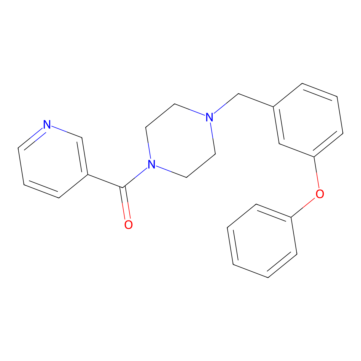1-(3-Phenoxybenzyl)-4-(3-pyridinylcarbonyl)piperazine molecular structure, CAS 333757-95-2