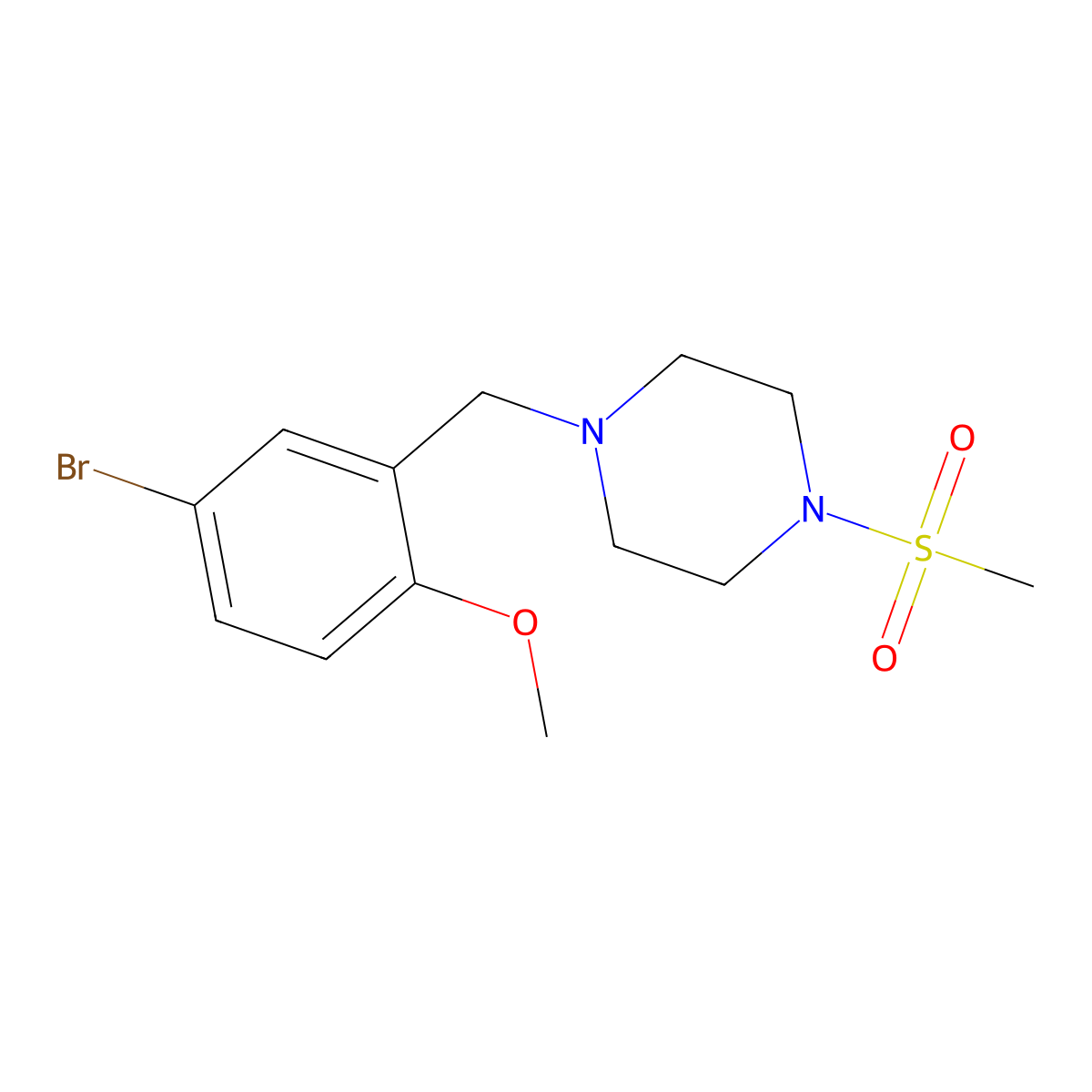 1-(5-Bromo-2-methoxybenzyl)-4-(methylsulfonyl)piperazine molecular structure, CAS 333757-96-3