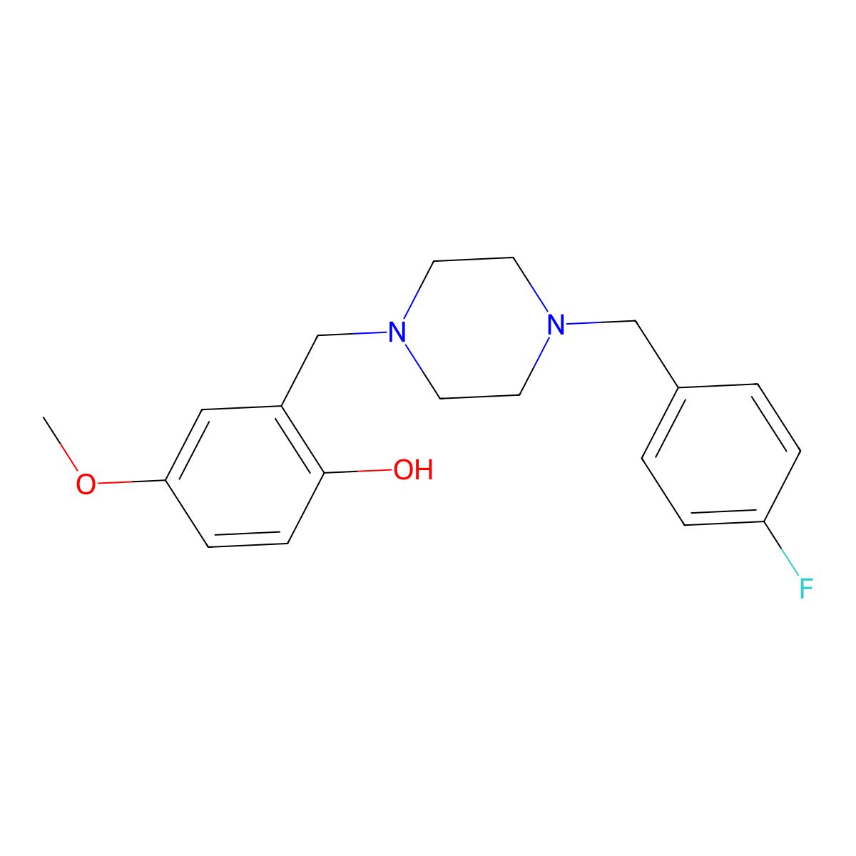 2-{[4-(4-Fluorobenzyl)piperazin-1-yl]methyl}-4-methoxyphenol molecular structure, CAS 333758-13-7